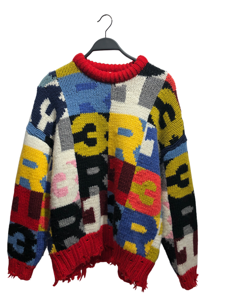 R13/Sweater/S/All Over Print/Polyester/RED/