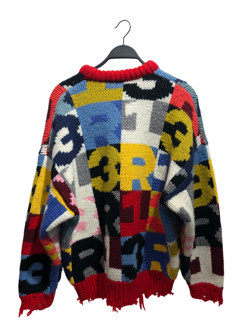 R13/Sweater/S/All Over Print/Polyester/RED/