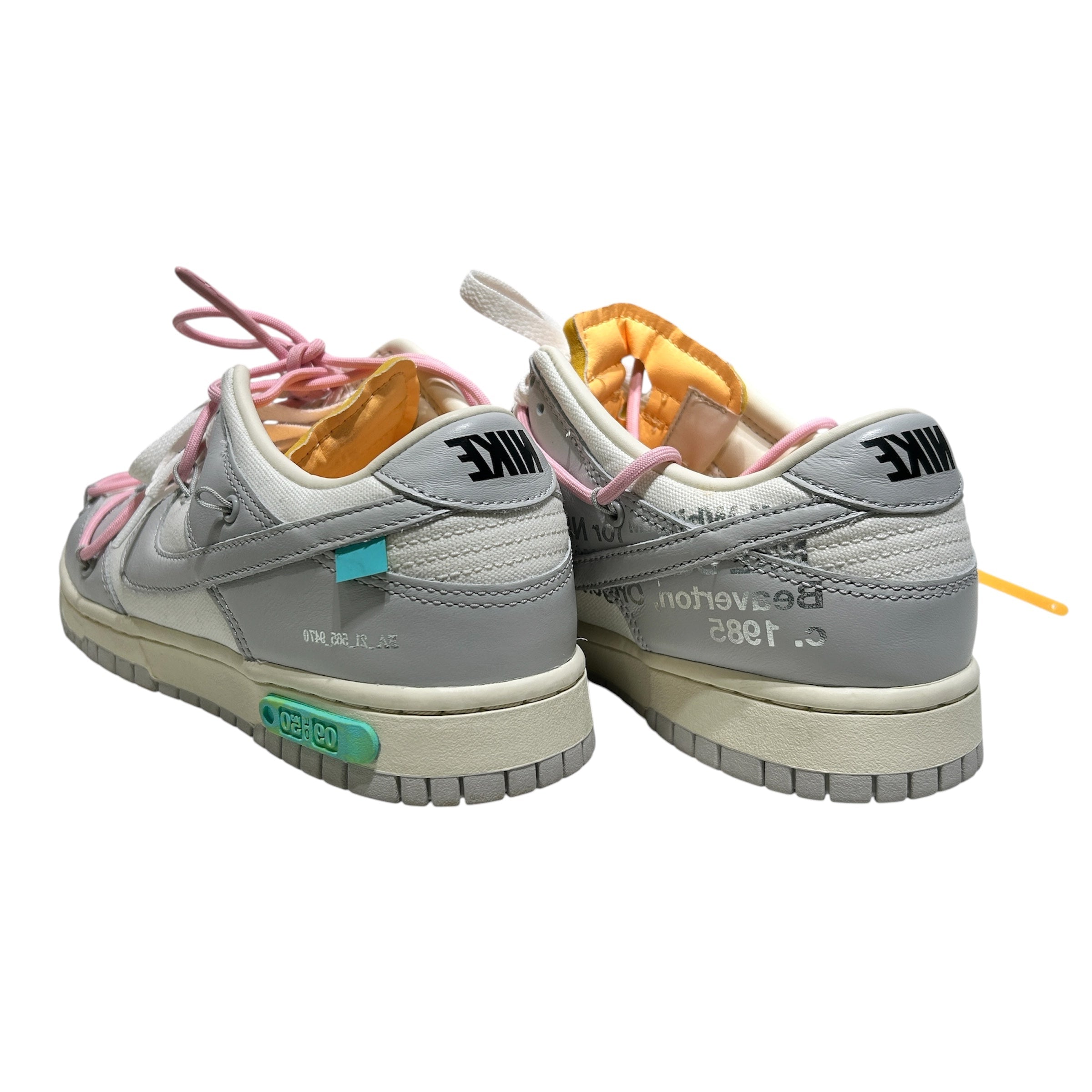 NIKE/OFF-WHITE/Low-Sneakers/US 9/Cotton/GRY/DUNK LOW LOT 9 view 2