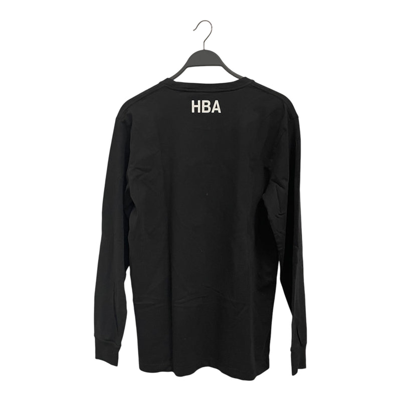 HOOD BY AIR./LS T-Shirt/L/Cotton/BLK/COMPASS GRAPHIC