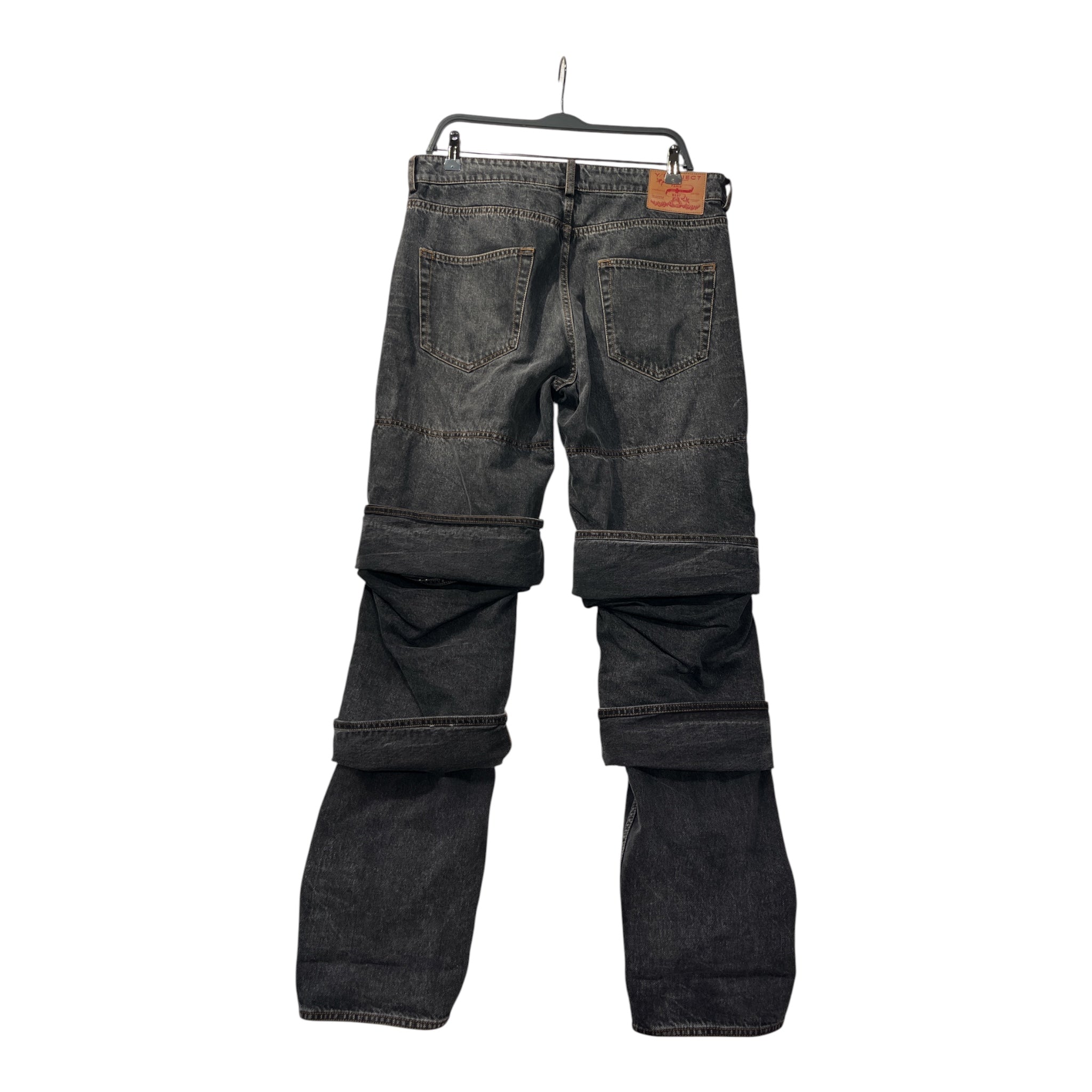 Y/PROJECT/Pants/34/Cotton/BLK/PANEL DETAIL DARK WASH view 2