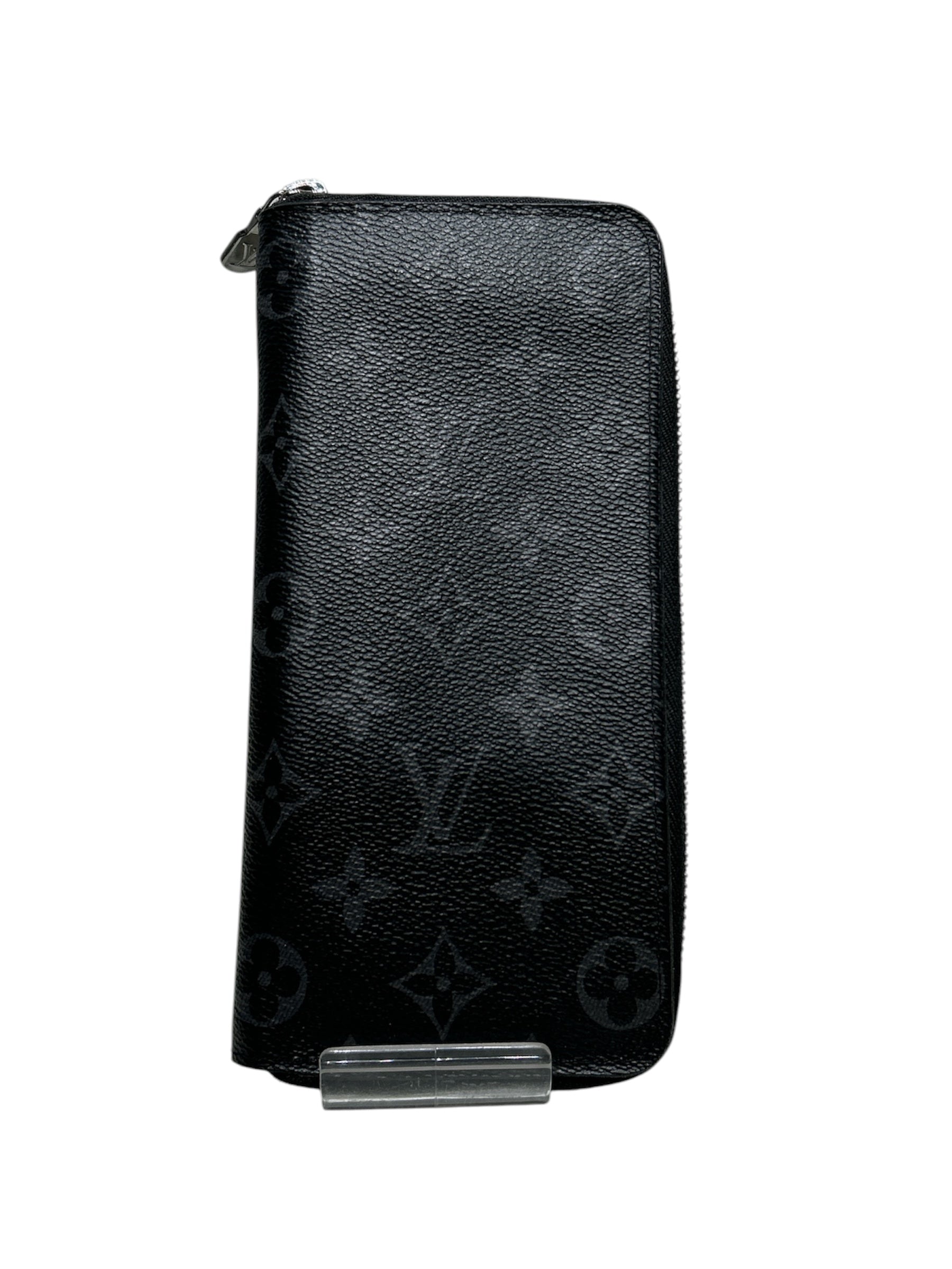 LOUIS VUITTON/Long Wallet/Monogram/Leather/BLK/VERTICAL ECLIPSE ZIPPY view 1
