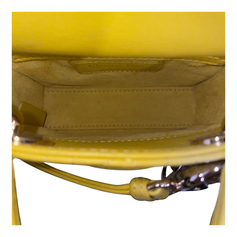 Christian Dior/Bag/Leather/YEL/QUILTED LEATHER W CHARM
