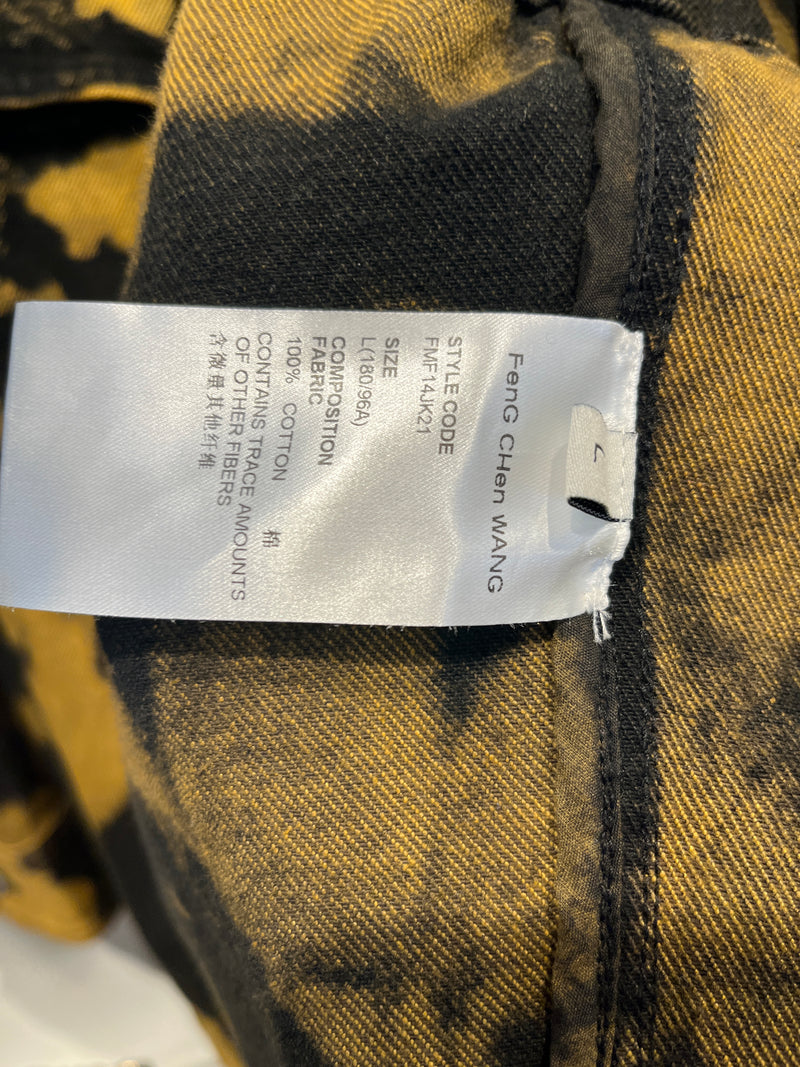 Feng Chen Wang/Denim Jkt/L/Cotton/BLK/All Over Print/TIE DYE DENIM JACKET