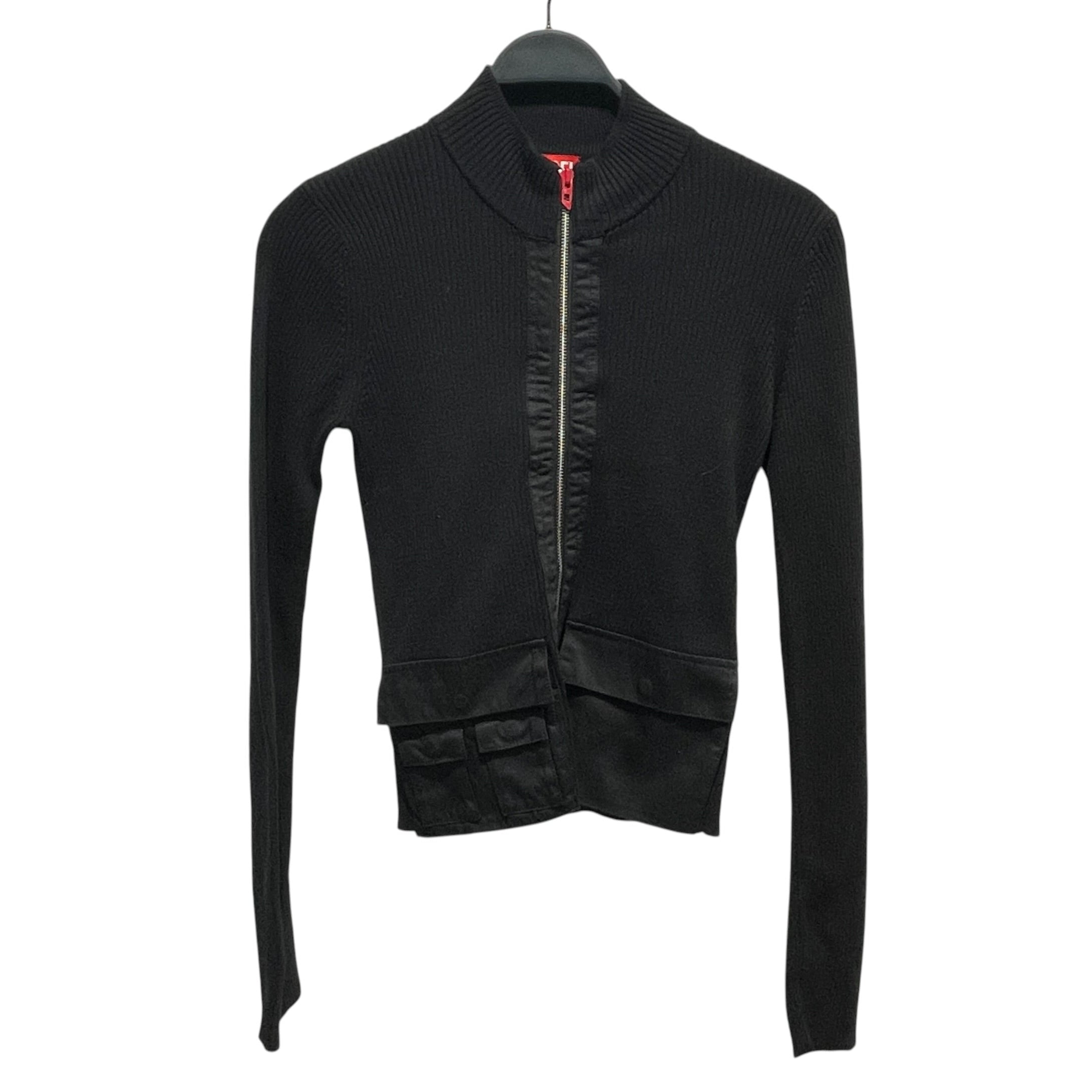 DIESEL/Sweater/L/Cotton/BLK/Turtle Neck/MELISSA DUB ZIP CARGO SWEATER view 1