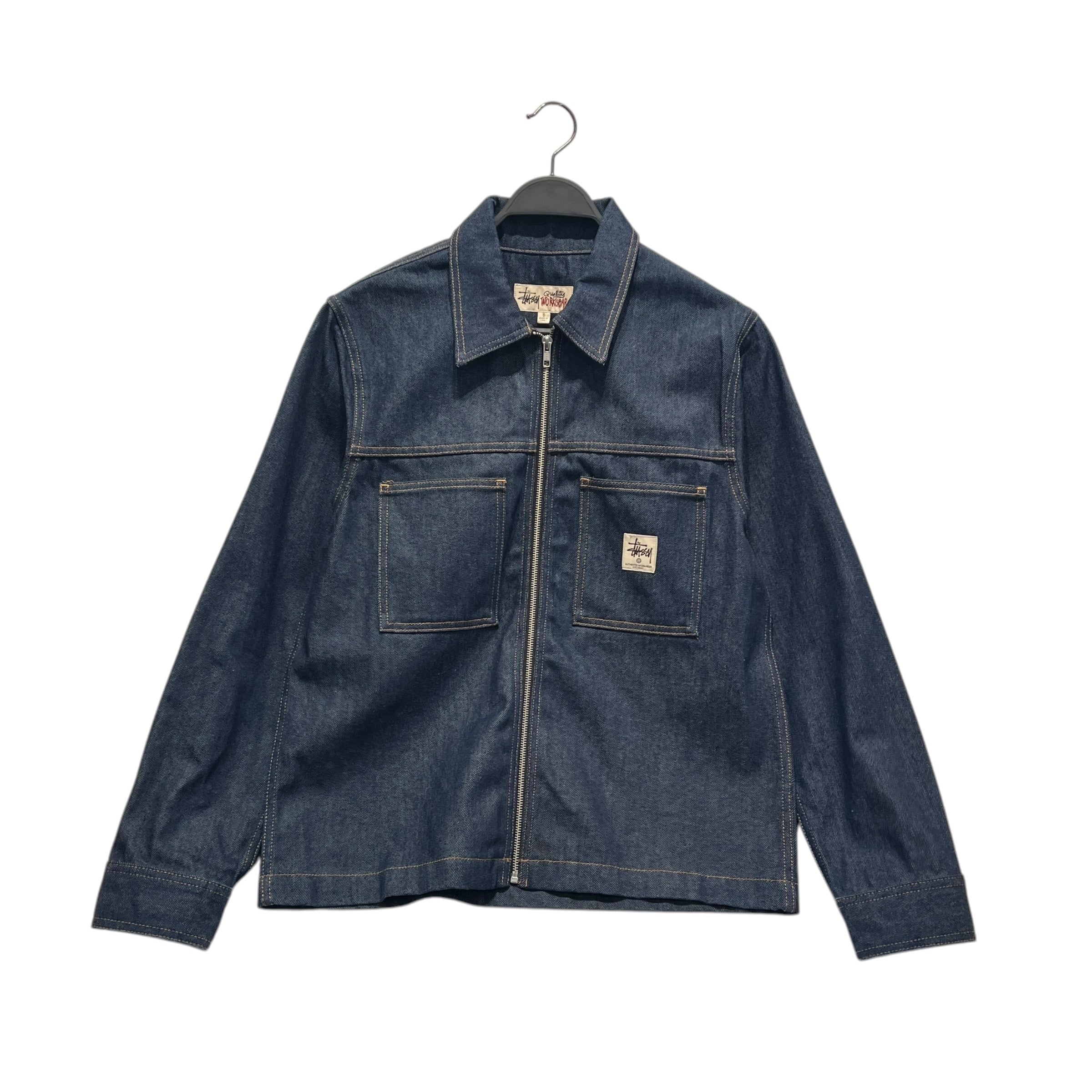 STUSSY/Denim Jkt/S/Denim/IDG/dbl pocket zip jkt view 1