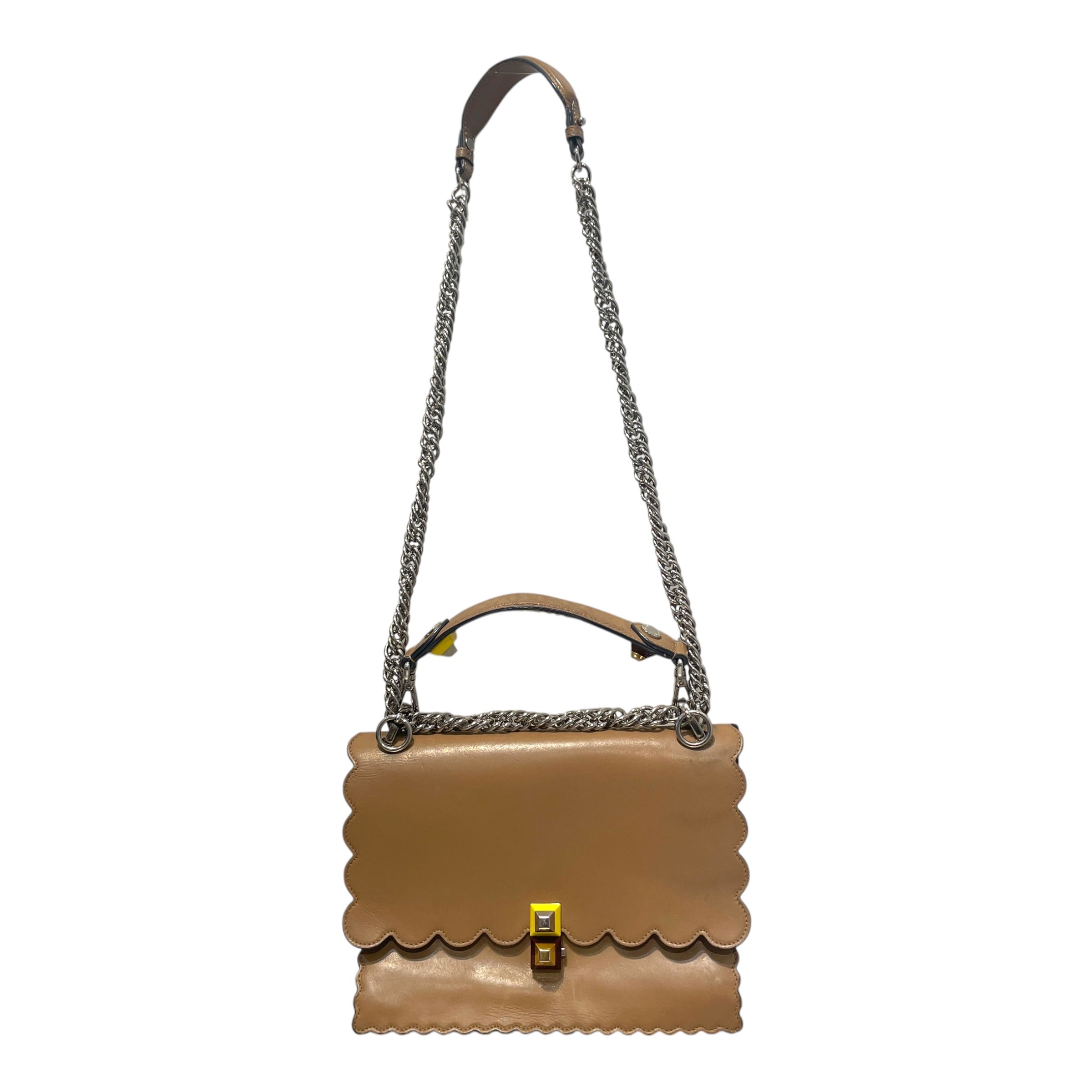 FENDI/Cross Body Bag/Leather/BEG/Kan Scalloped Bag view 1