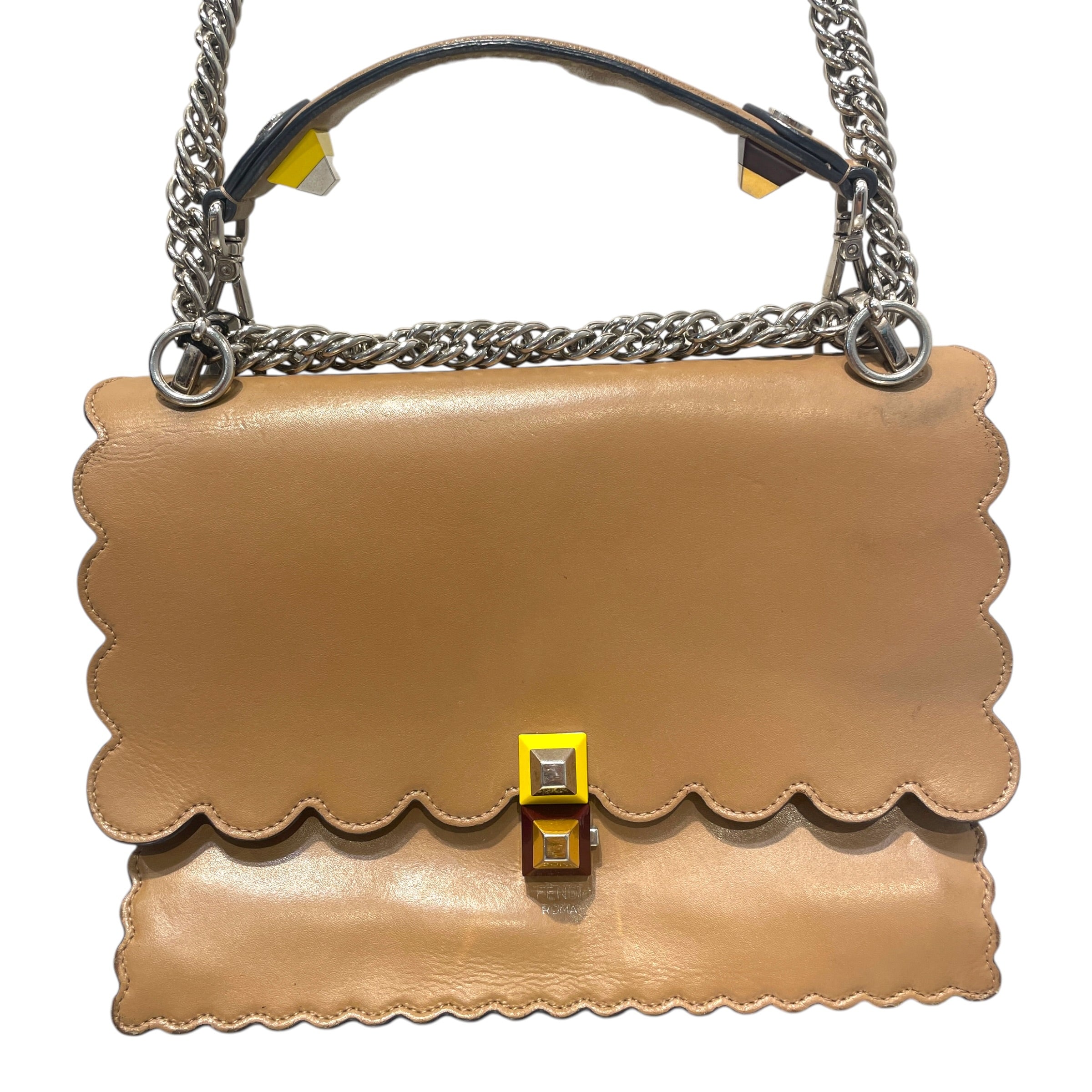 FENDI/Cross Body Bag/Leather/BEG/Kan Scalloped Bag view 2