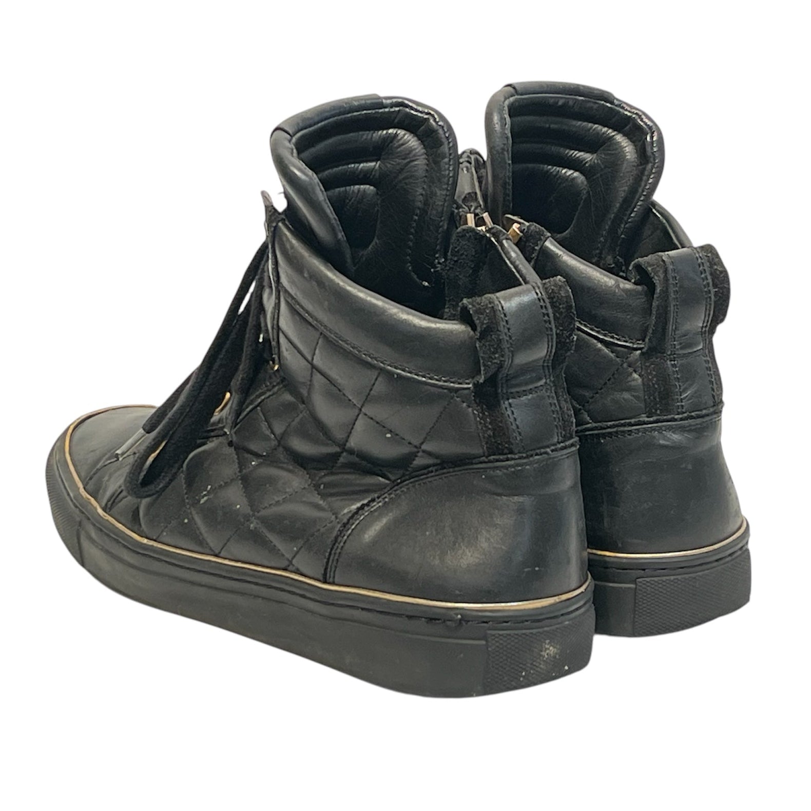 BALMAIN/Hi-Sneakers/US 8/Leather/BLK/ view 2