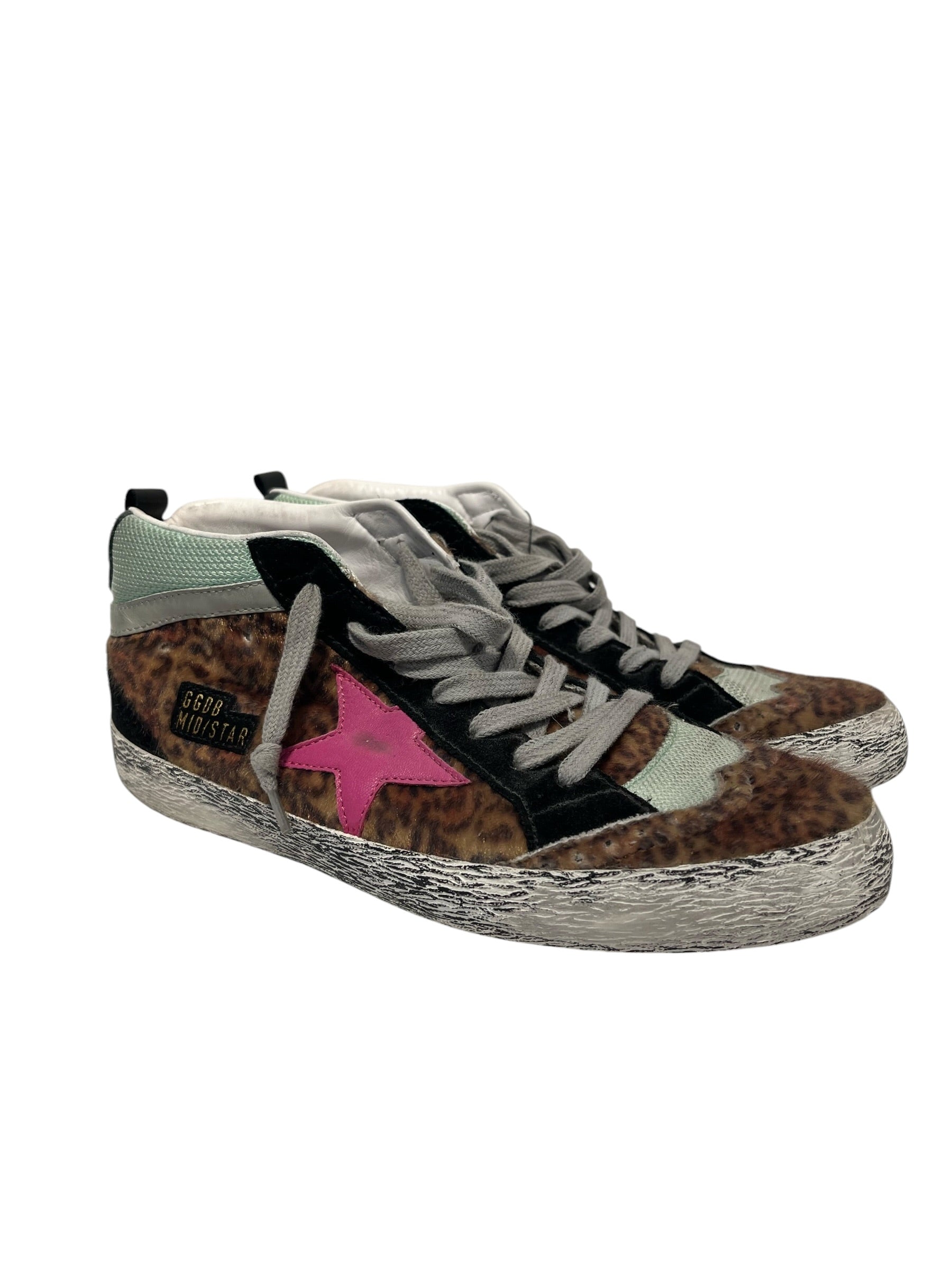 GOLDEN GOOSE/Hi-Sneakers/EU 39/Leopard/Fake Fur/BRW/Pink star view 1