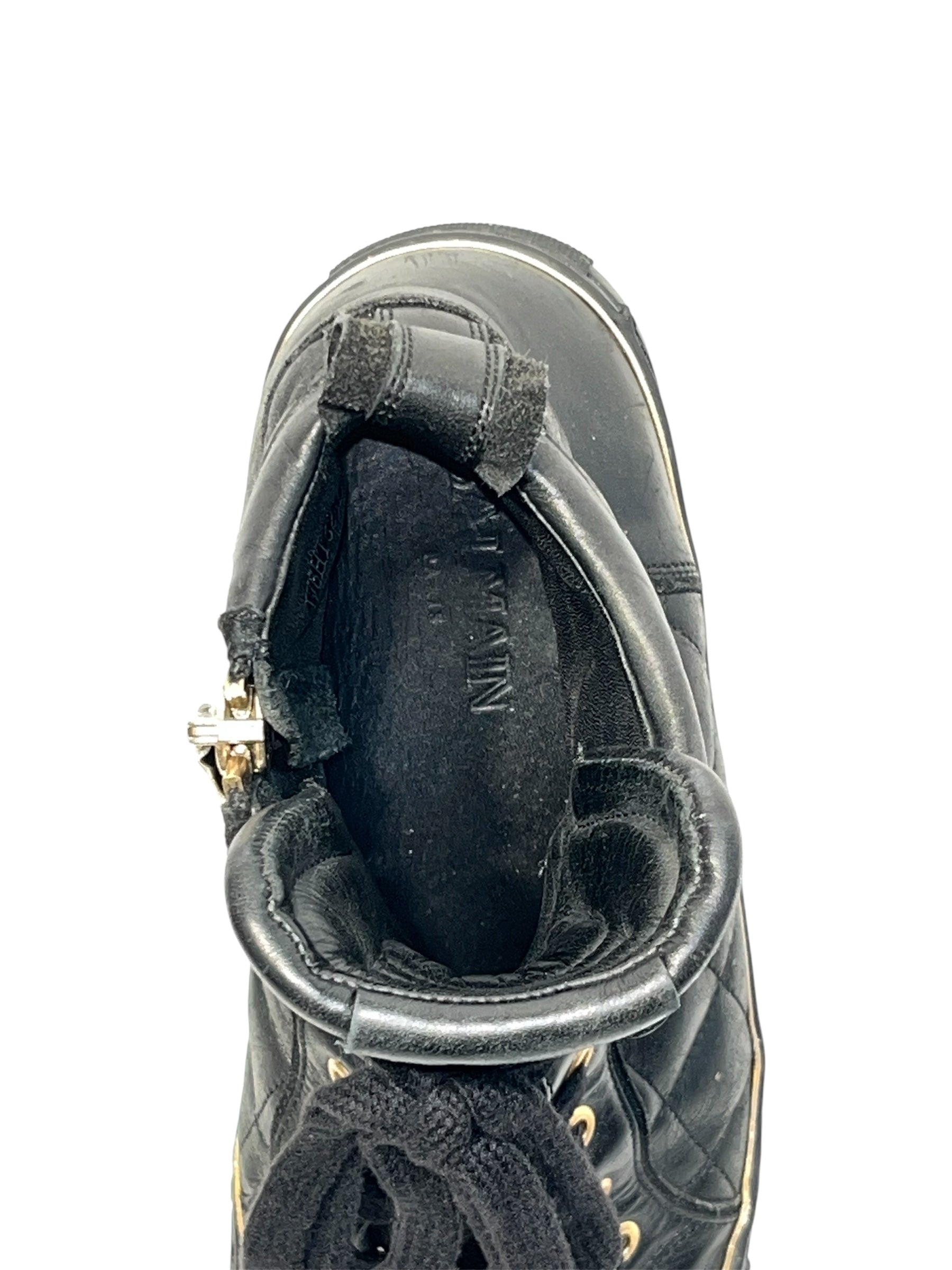 BALMAIN/Hi-Sneakers/US 8/Leather/BLK/ view 4