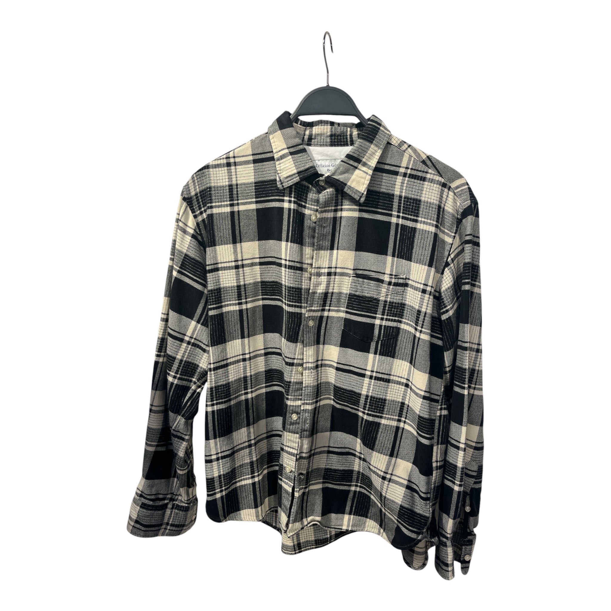 officine generale/Flannel Shirt/XL/Cotton/BLK/Plaid/ view 1