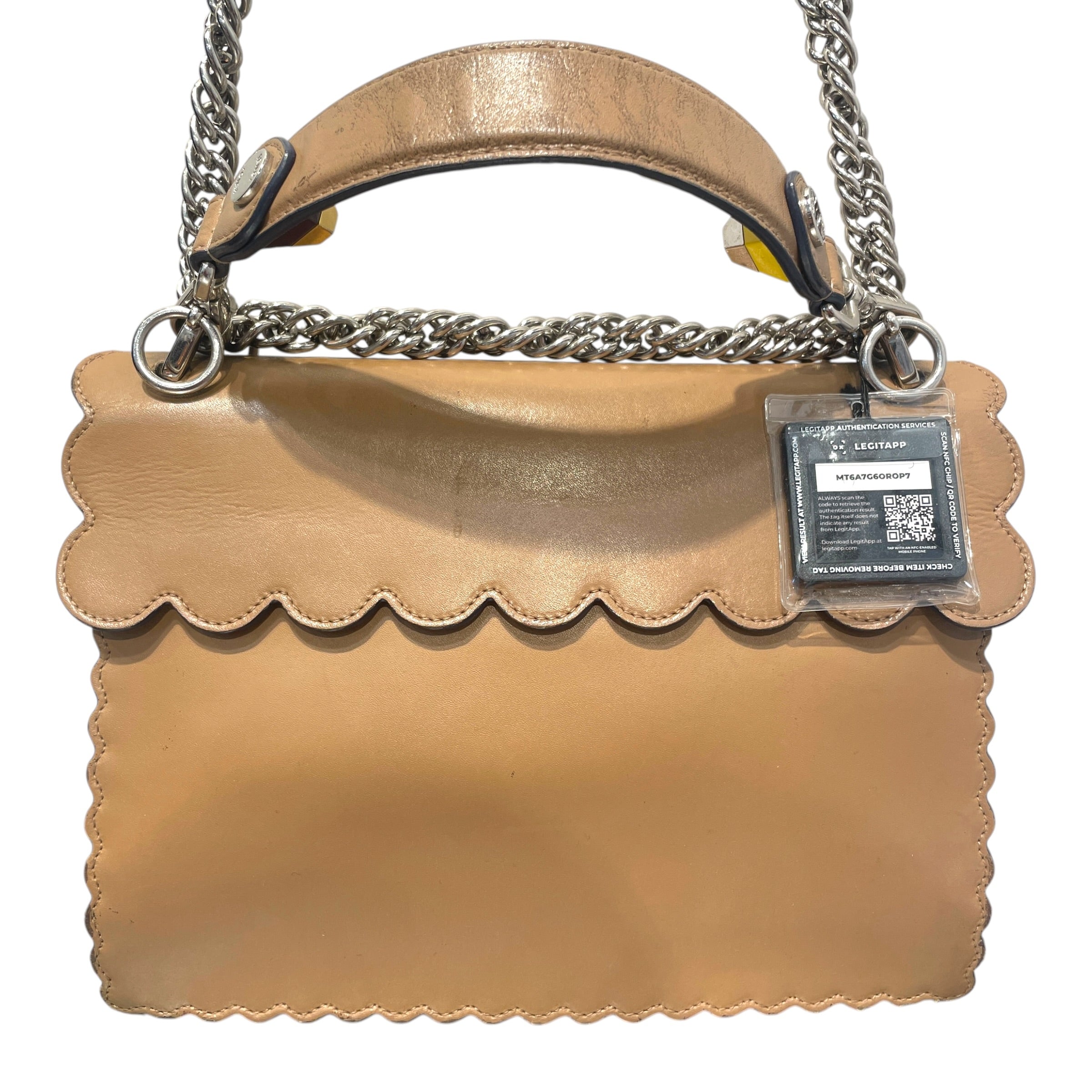 FENDI/Cross Body Bag/Leather/BEG/Kan Scalloped Bag view 5