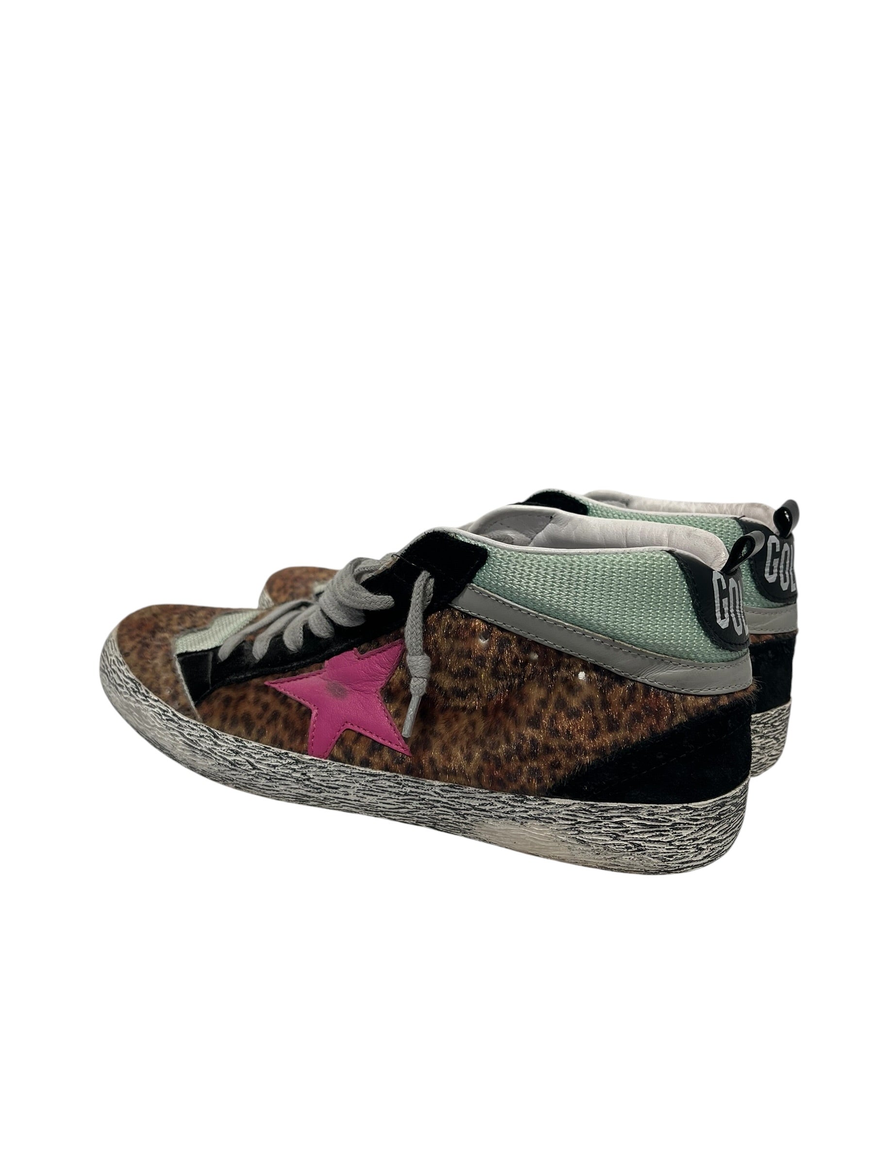GOLDEN GOOSE/Hi-Sneakers/EU 39/Leopard/Fake Fur/BRW/Pink star view 2