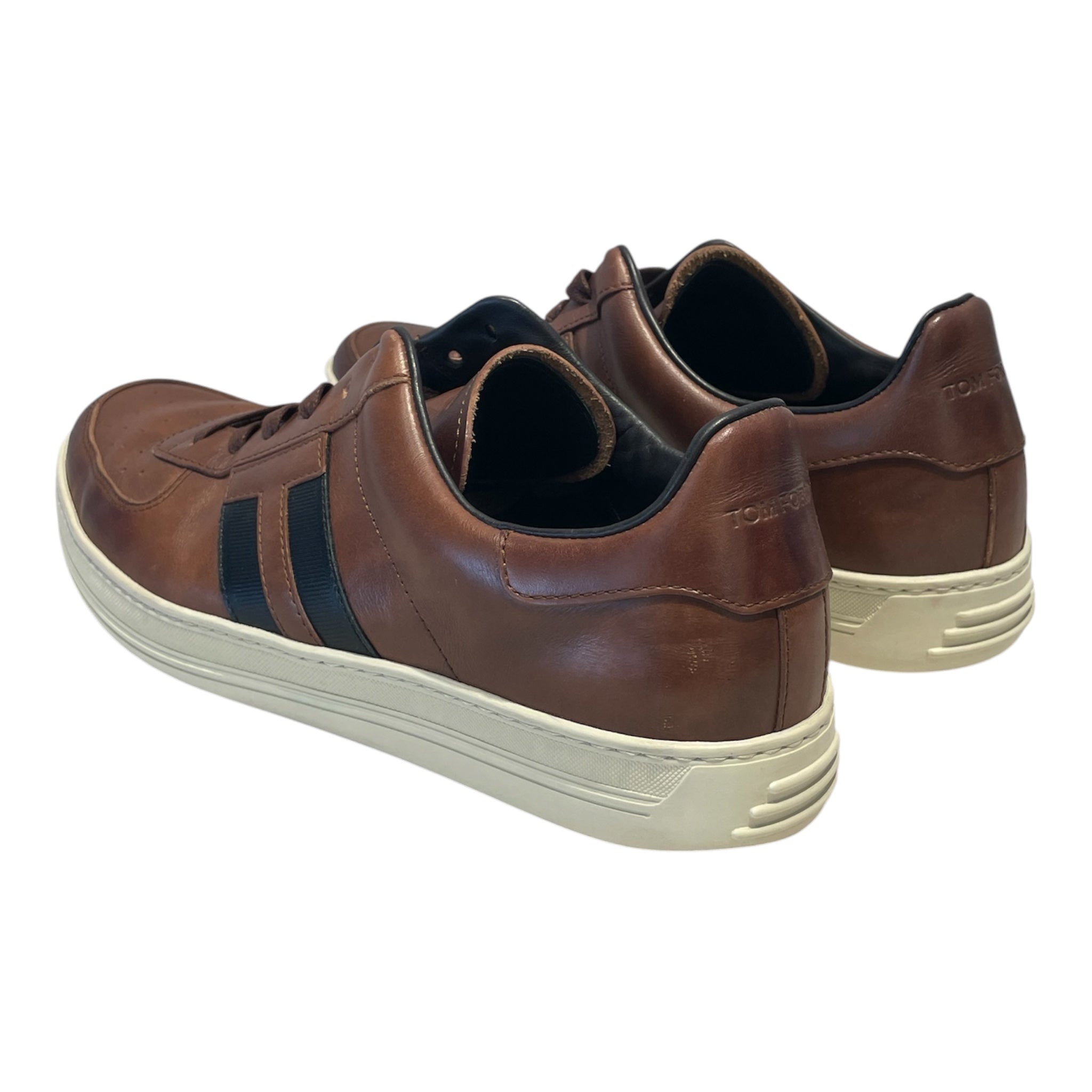 TOM FORD/Low-Sneakers/US 9.5/Leather/BRW/WARWICK BURNISHED SNEAKERS view 2