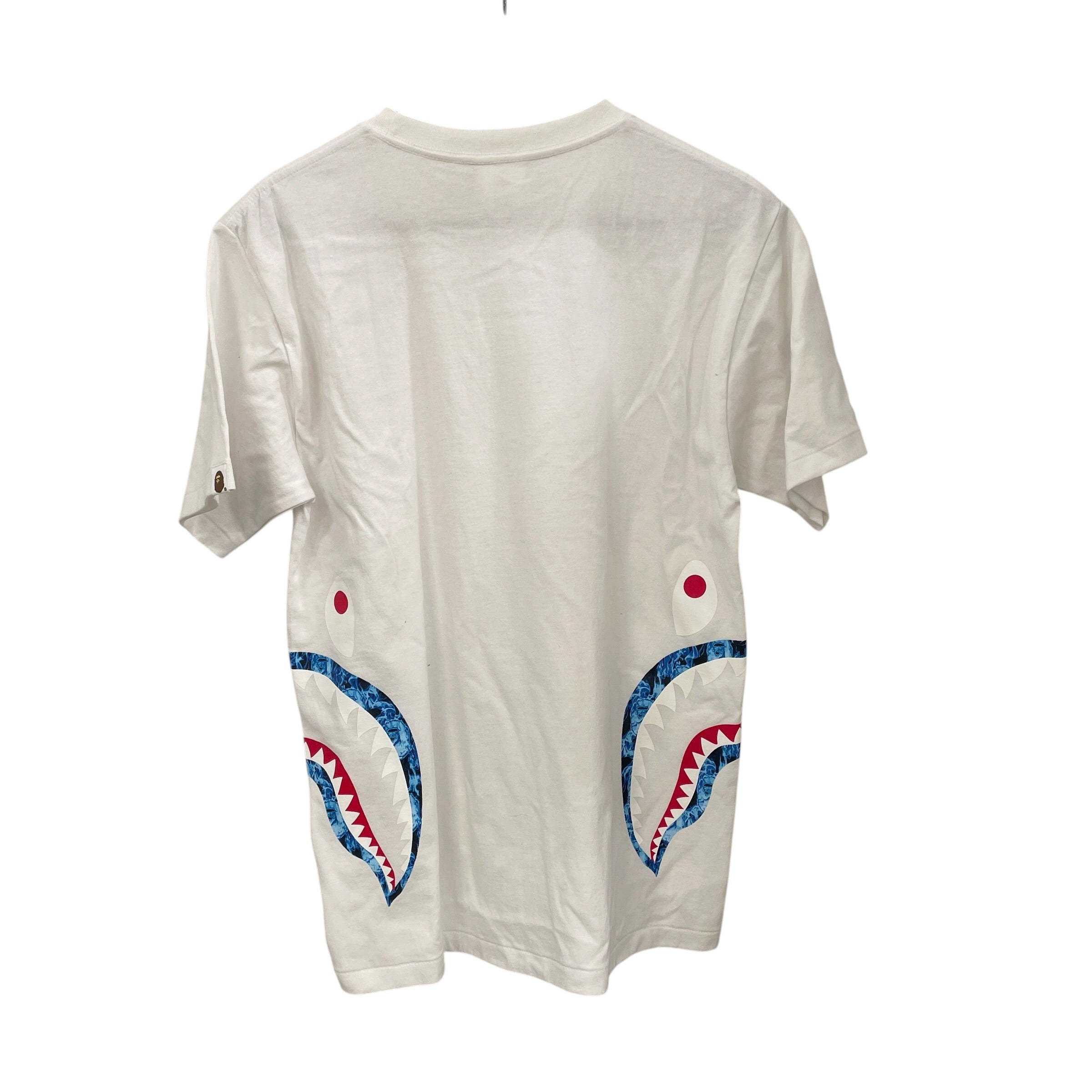 A BATHING APE/T-Shirt/M/Cotton/WHT/Double blue shark view 2