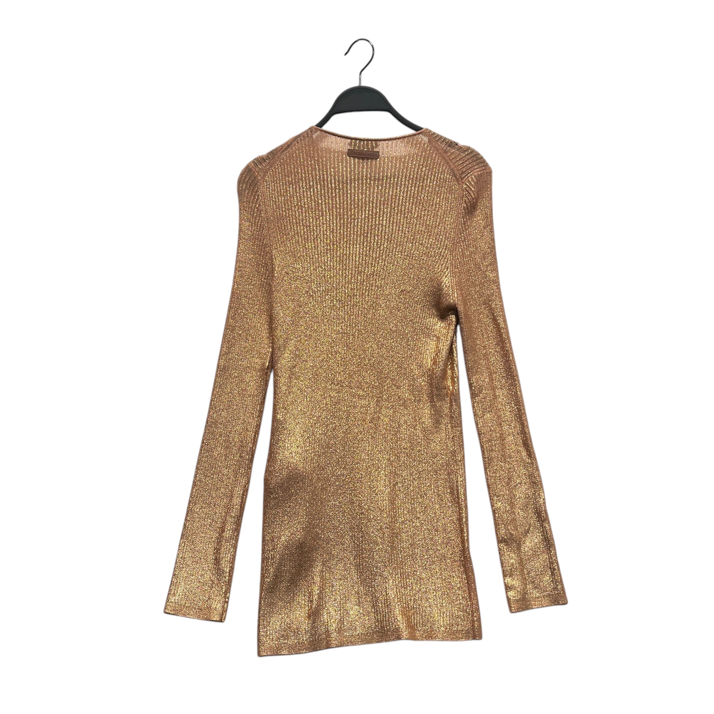 TOM FORD/LS T-Shirt/L/Glitter/Cashmere/PNK/metallic henley view 2