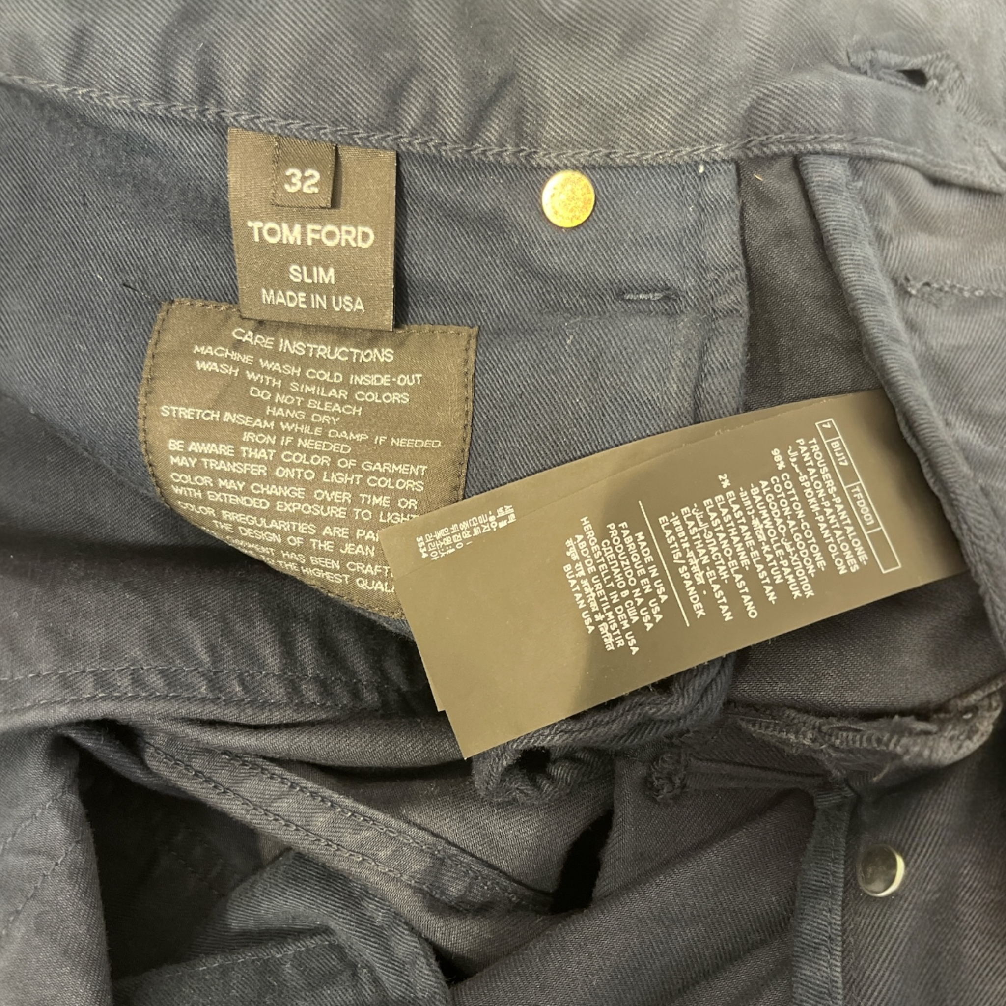 TOM FORD/Pants/32/Cotton/NVY/slacks view 3
