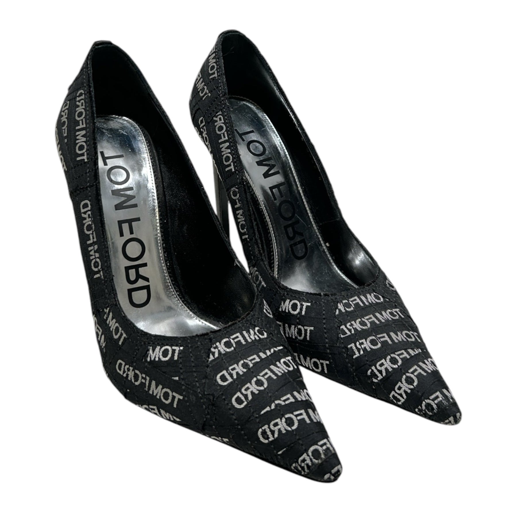 TOM FORD/Heels/EU 37.5/Nylon/BLK/logo all over print view 1