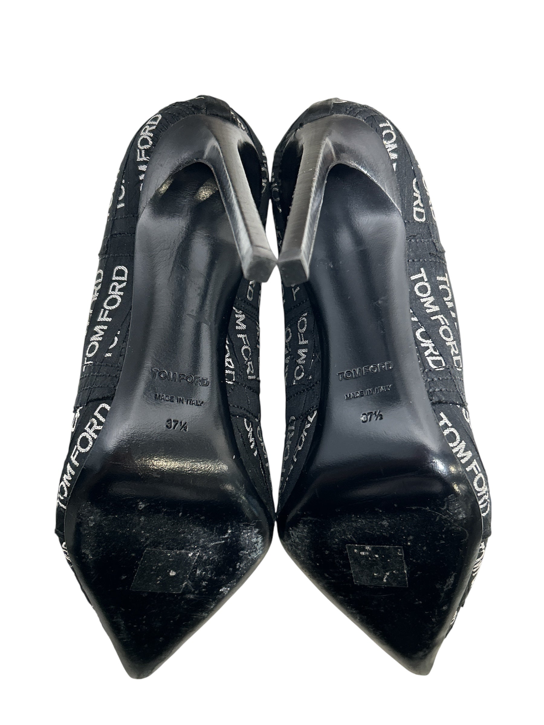 TOM FORD/Heels/EU 37.5/Nylon/BLK/logo all over print view 3