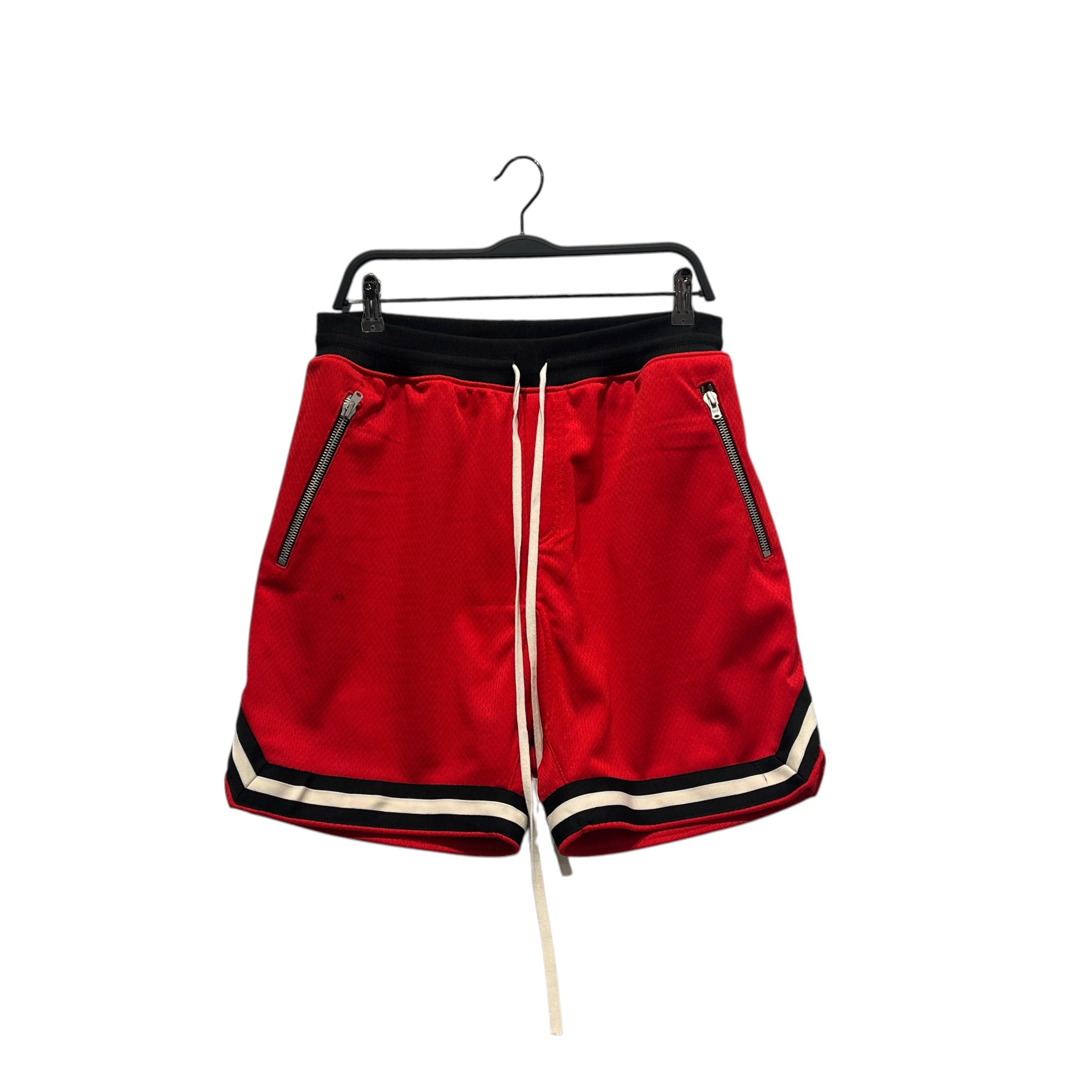 FEAR OF GOD/Shorts/M/Polyester/RED/Stripe/Red Polyamide Mesh BBall Short view 1