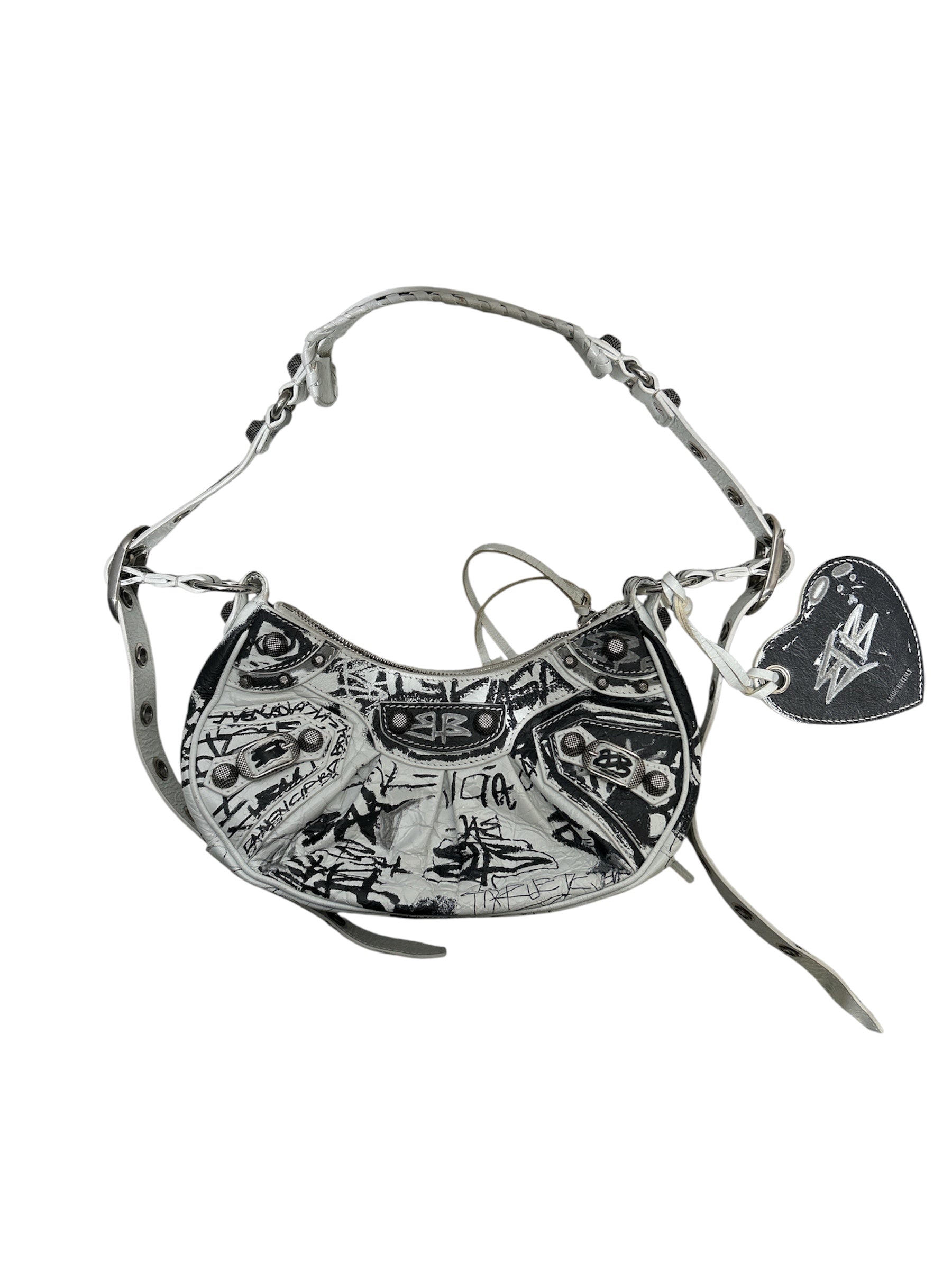 BALENCIAGA/Hand Bag/Leather/WHT/GRAFFITI CAGOLE view 1