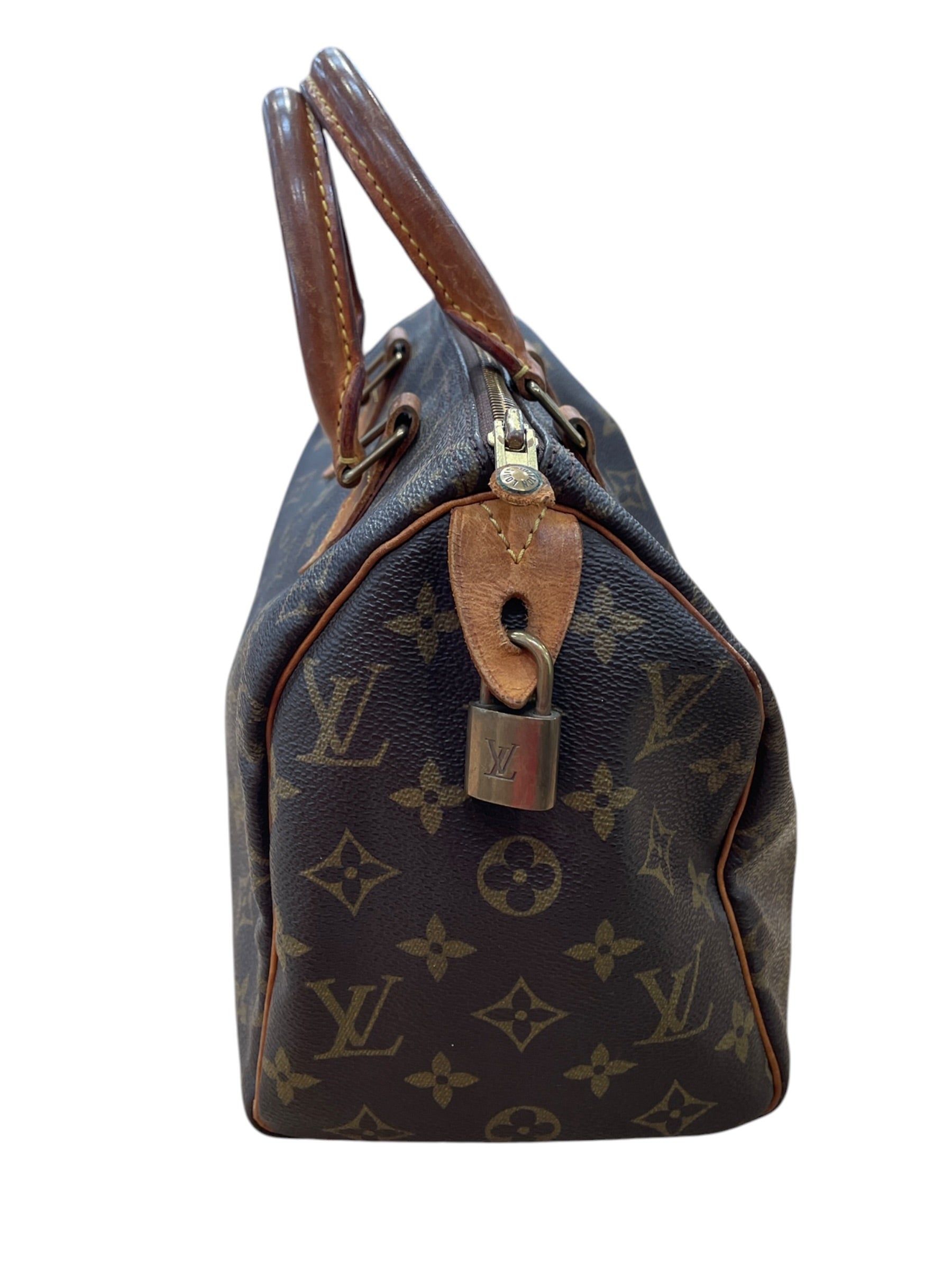 LOUIS VUITTON/Boston Bag/Monogram/Leather/BRW/LV Monogram Speedy view 3
