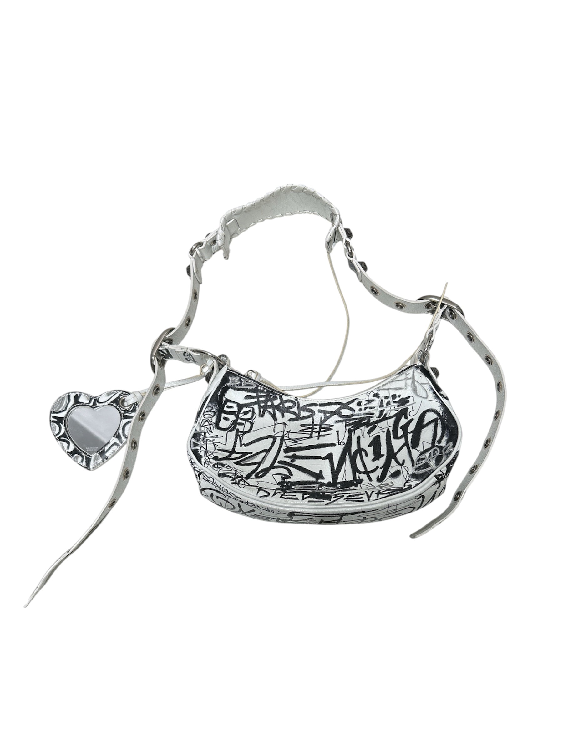 BALENCIAGA/Hand Bag/Leather/WHT/GRAFFITI CAGOLE view 2
