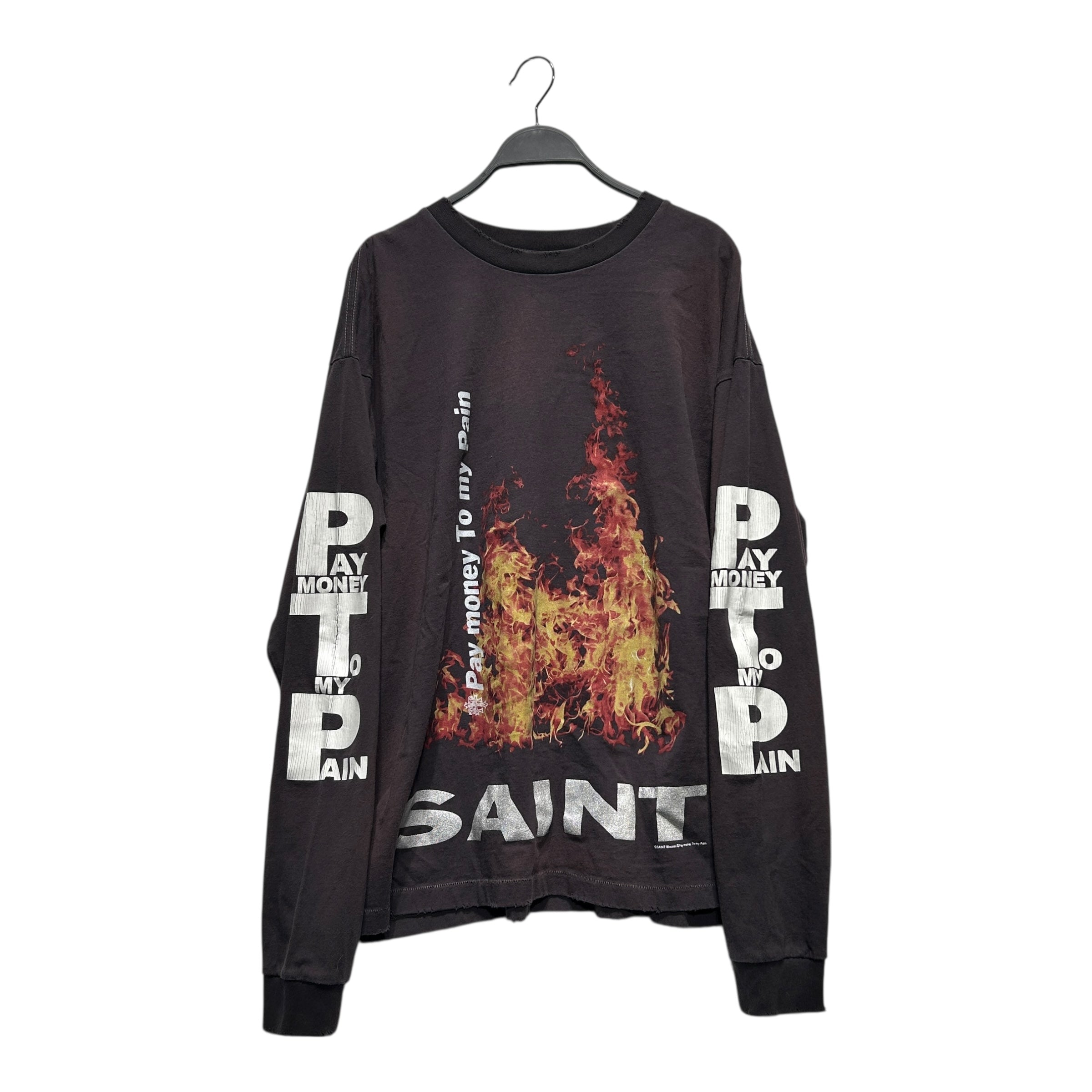 SAINT MICHAEL/LS T-Shirt/M/Cotton/BLK/Graphic/PAY MONEY TO MY PAIN view 1