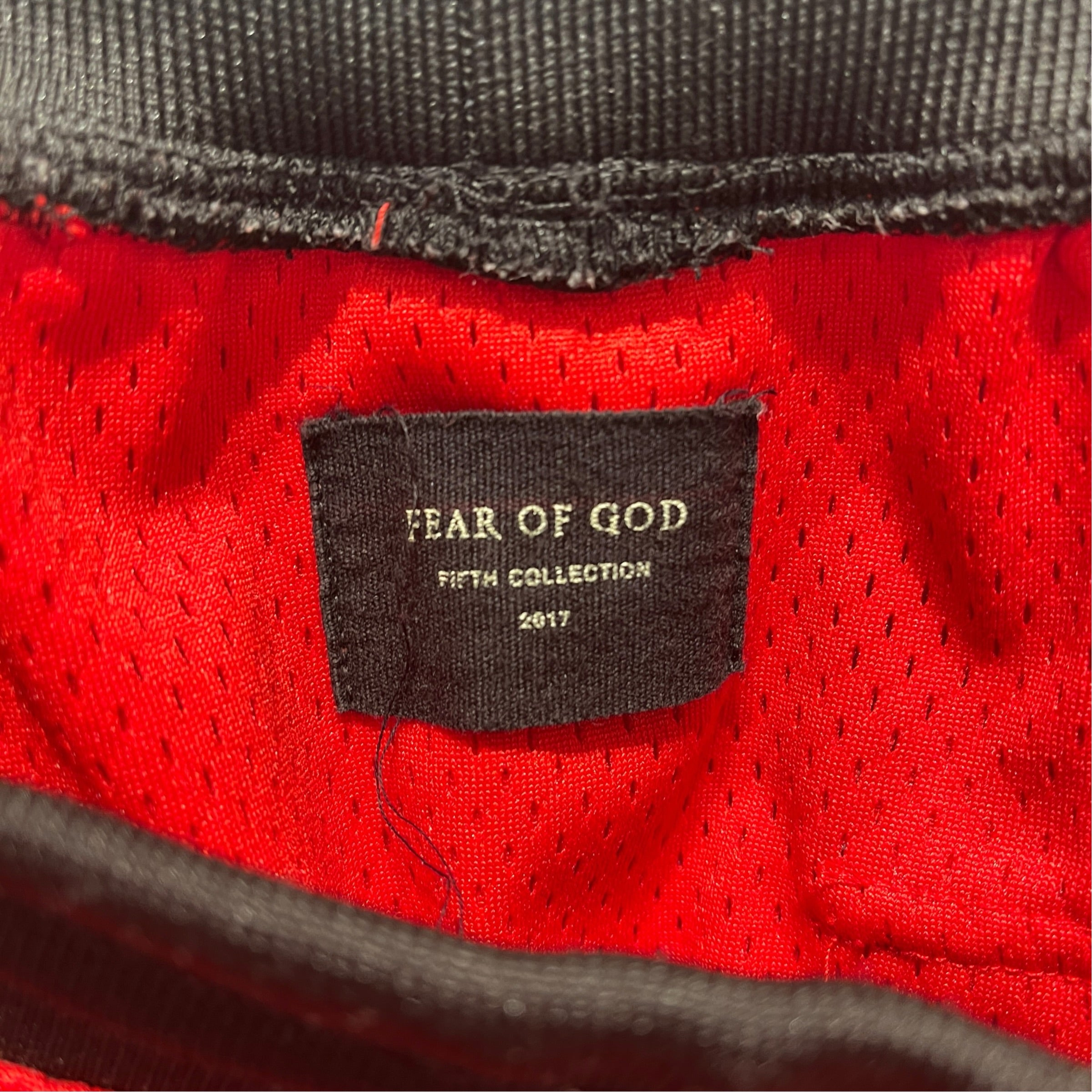 FEAR OF GOD/Shorts/M/Polyester/RED/Stripe/Red Polyamide Mesh BBall Short view 3