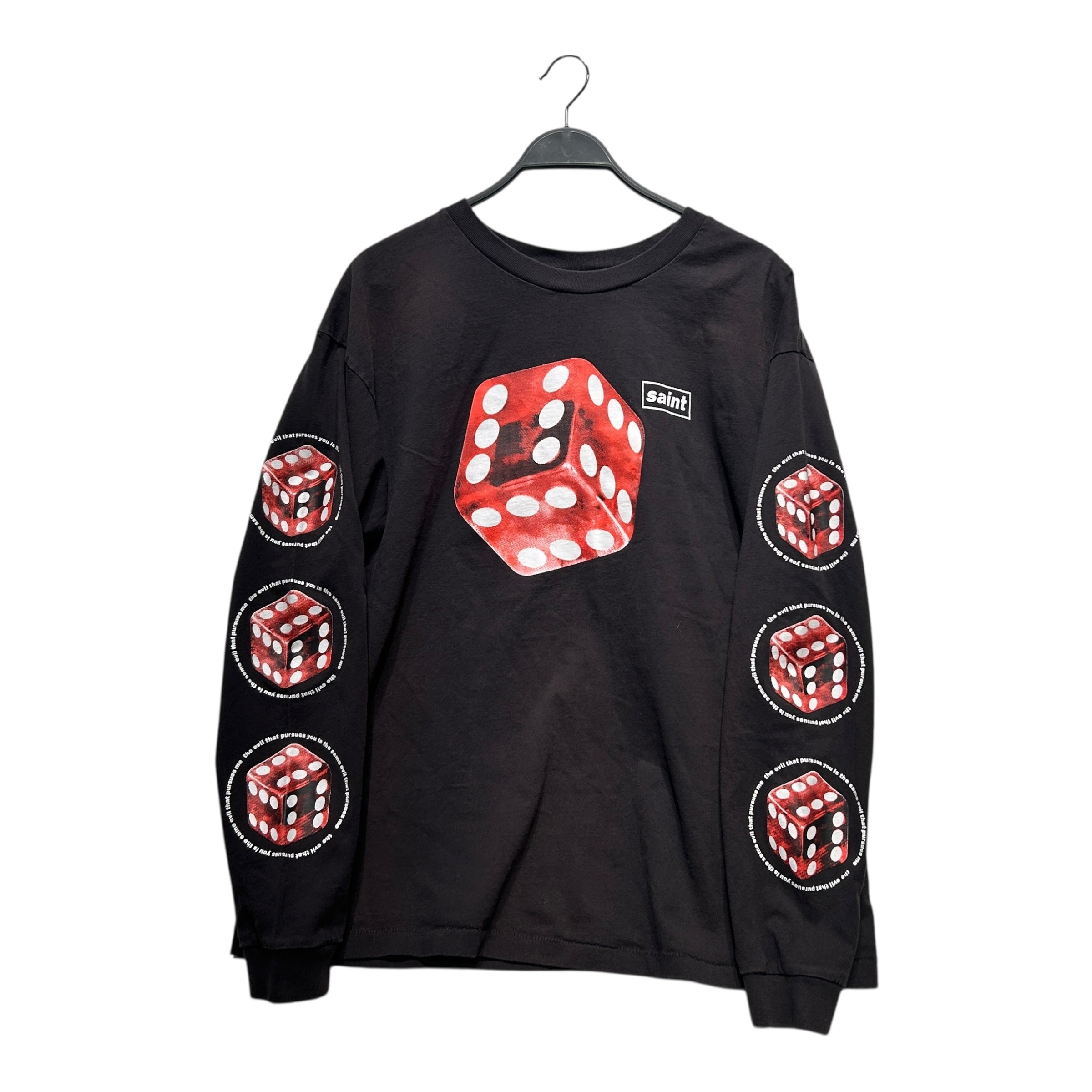 SAINT MICHAEL/LS T-Shirt/M/Cotton/BLK/Graphic/DICE view 1