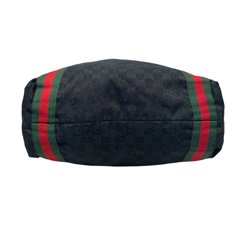 GUCCI/Hand Bag/Cotton/BLK/gg canvas top handie bag