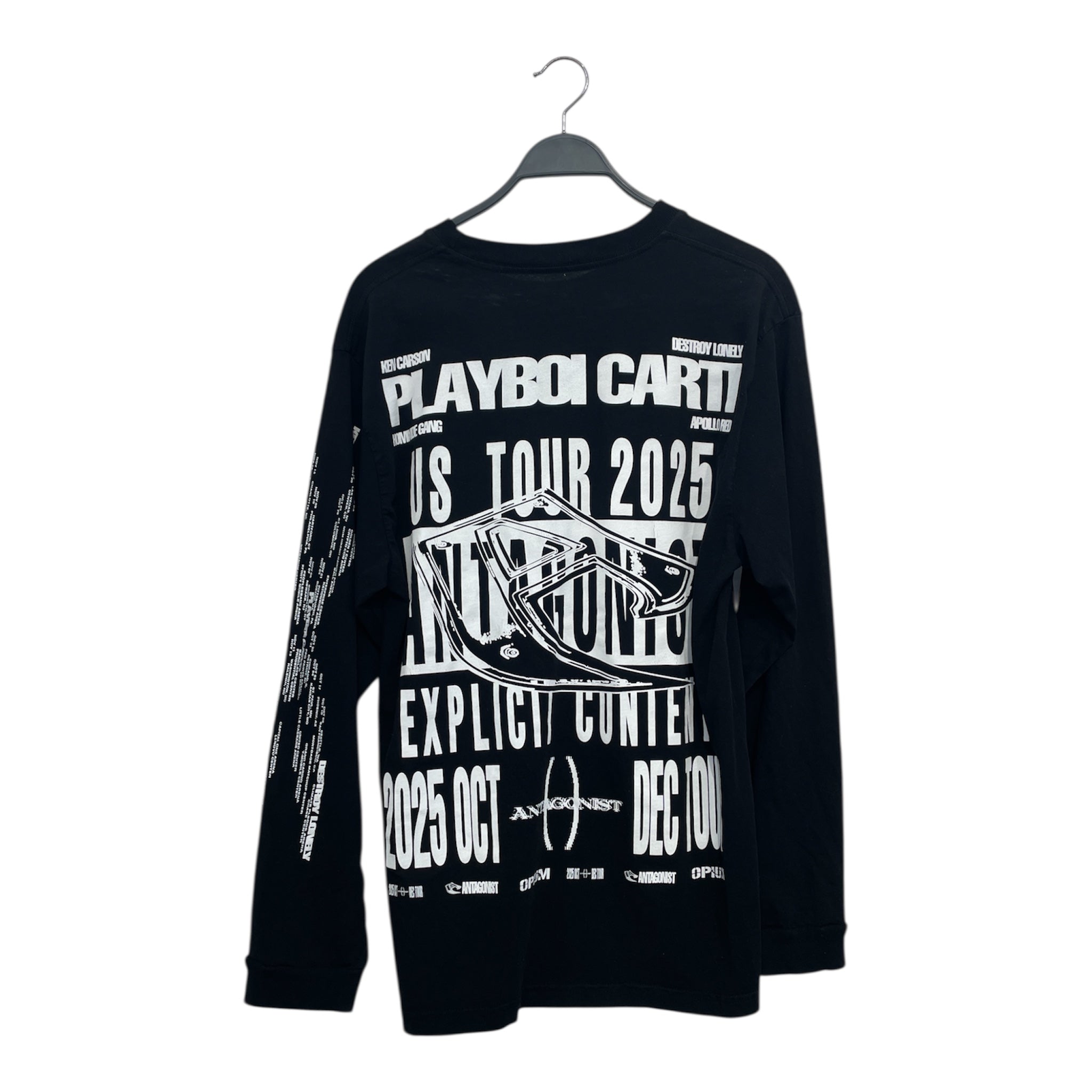 PLAYBOI CARTI ANTAGONIST TOUR 2.0/LS T-Shirt/XL/Cotton/BLK/All Over Print/ view 2