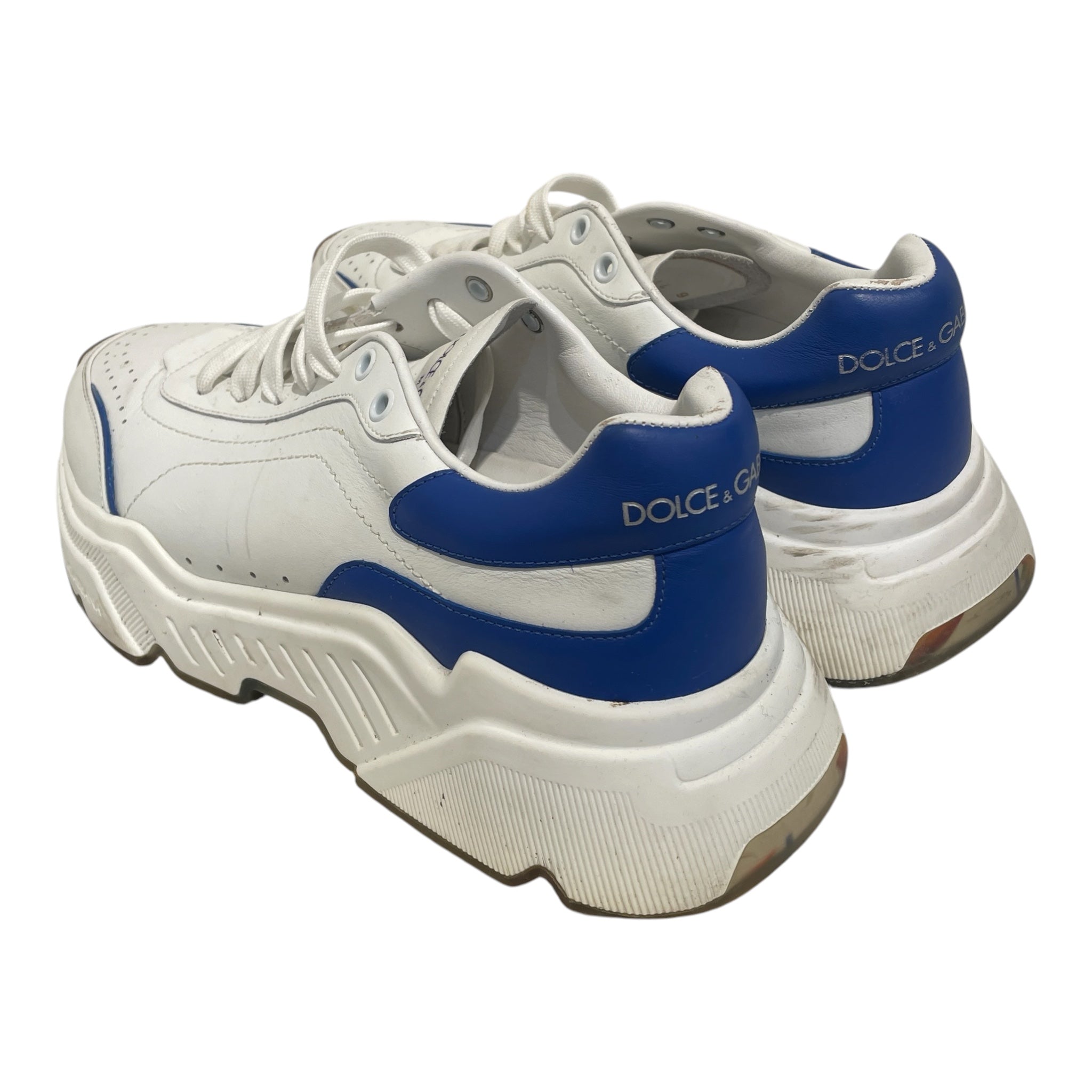 DOLCE&GABBANA/Low-Sneakers/UK 9/Leather/WHT/Daymaster White/Blue view 2