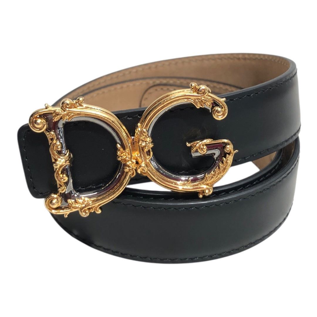 DOLCE&GABBANA/Belt/Leather/BLK/D&G silver / gold buckle 65/26 view 1