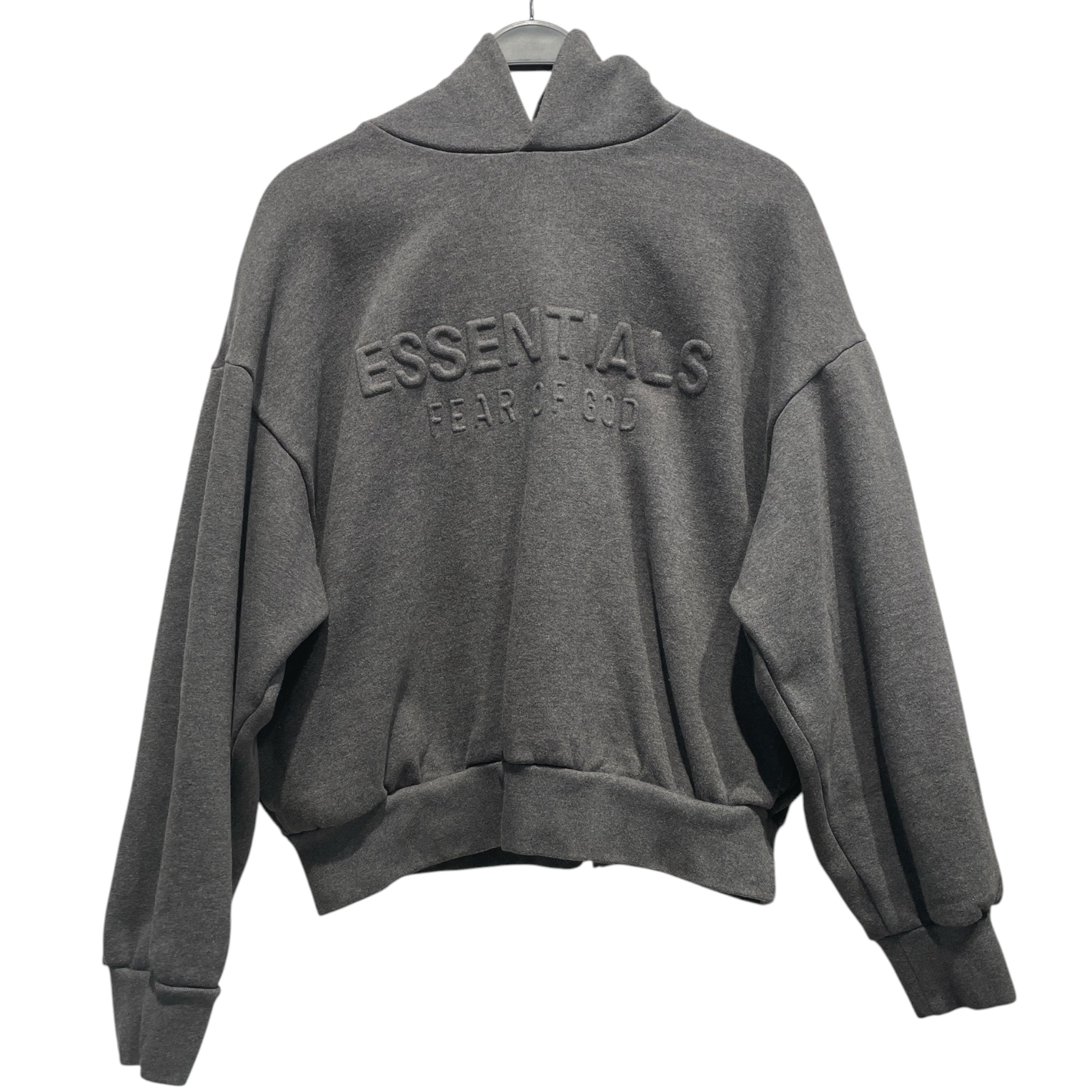FOG ESSENTIALS/Hoodie/M/Cotton/GRY/Embossed Dark Grey Hoodie view 1