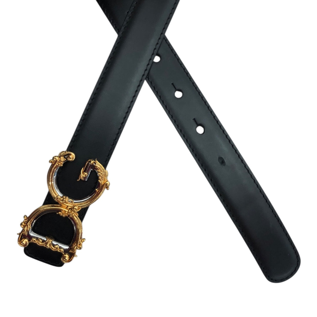 DOLCE&GABBANA/Belt/Leather/BLK/D&G silver / gold buckle 65/26 view 3