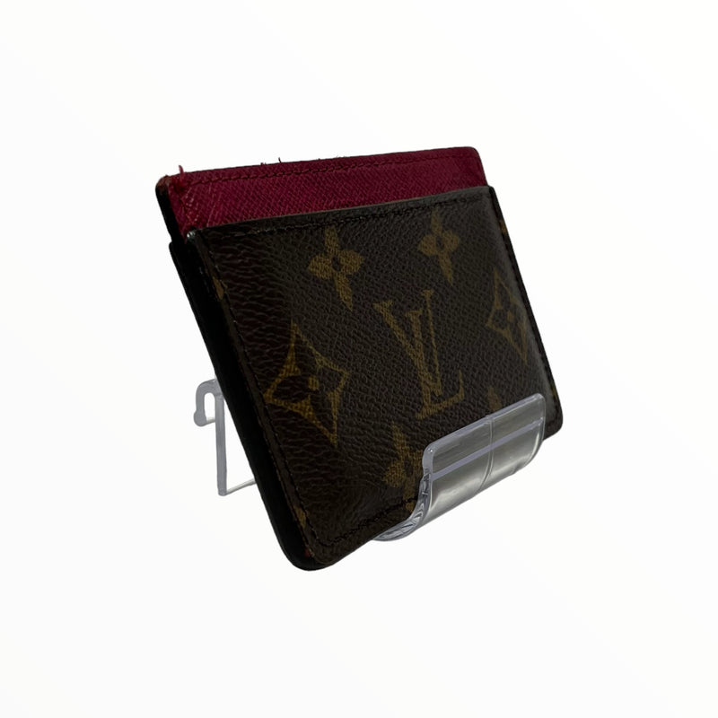 LOUIS VUITTON/Wallet/Monogram/Leather/BRW/Burgundy Monogram Card Holder