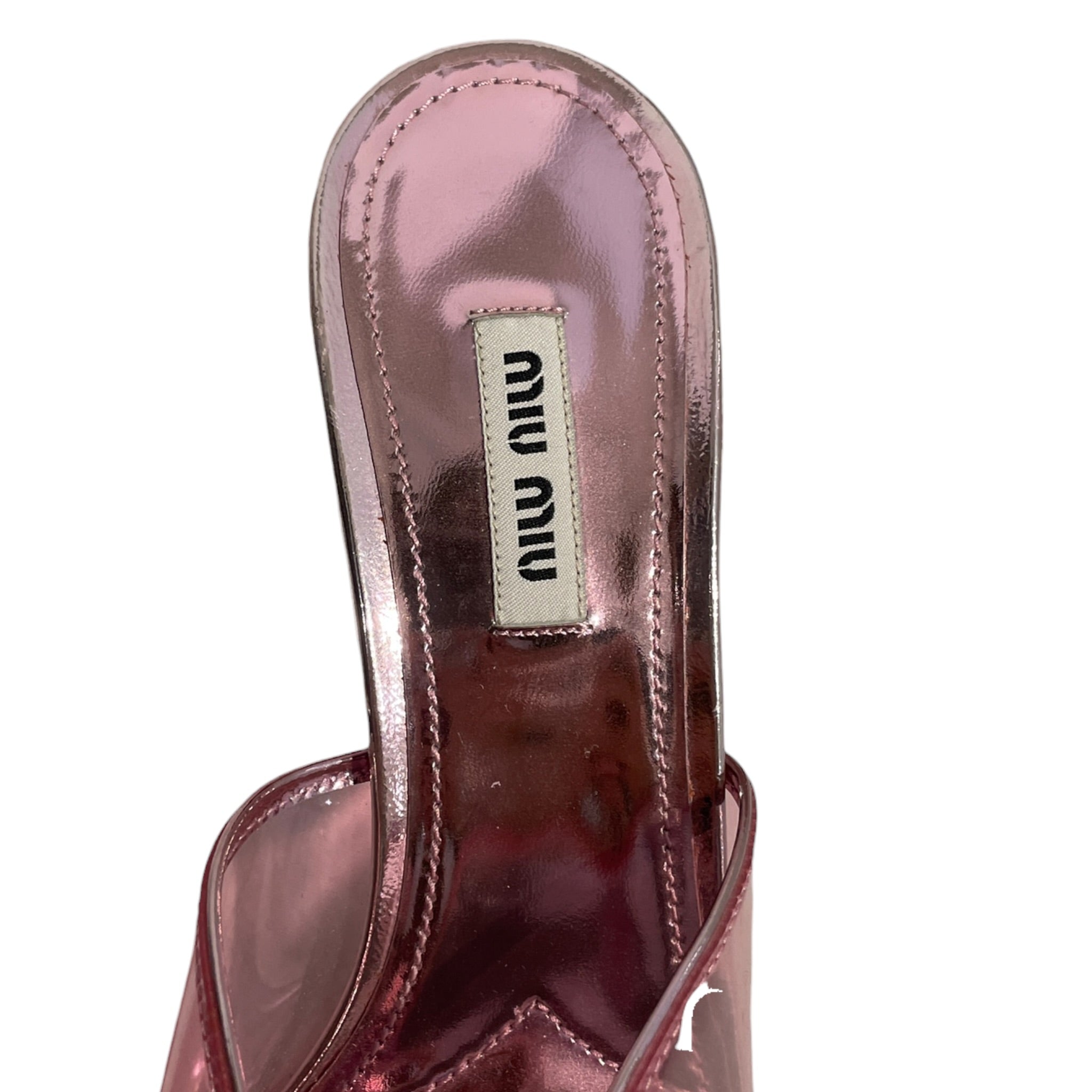 MIU MIU/Heels/US 9/PNK/Patent/pvc v cut view 3