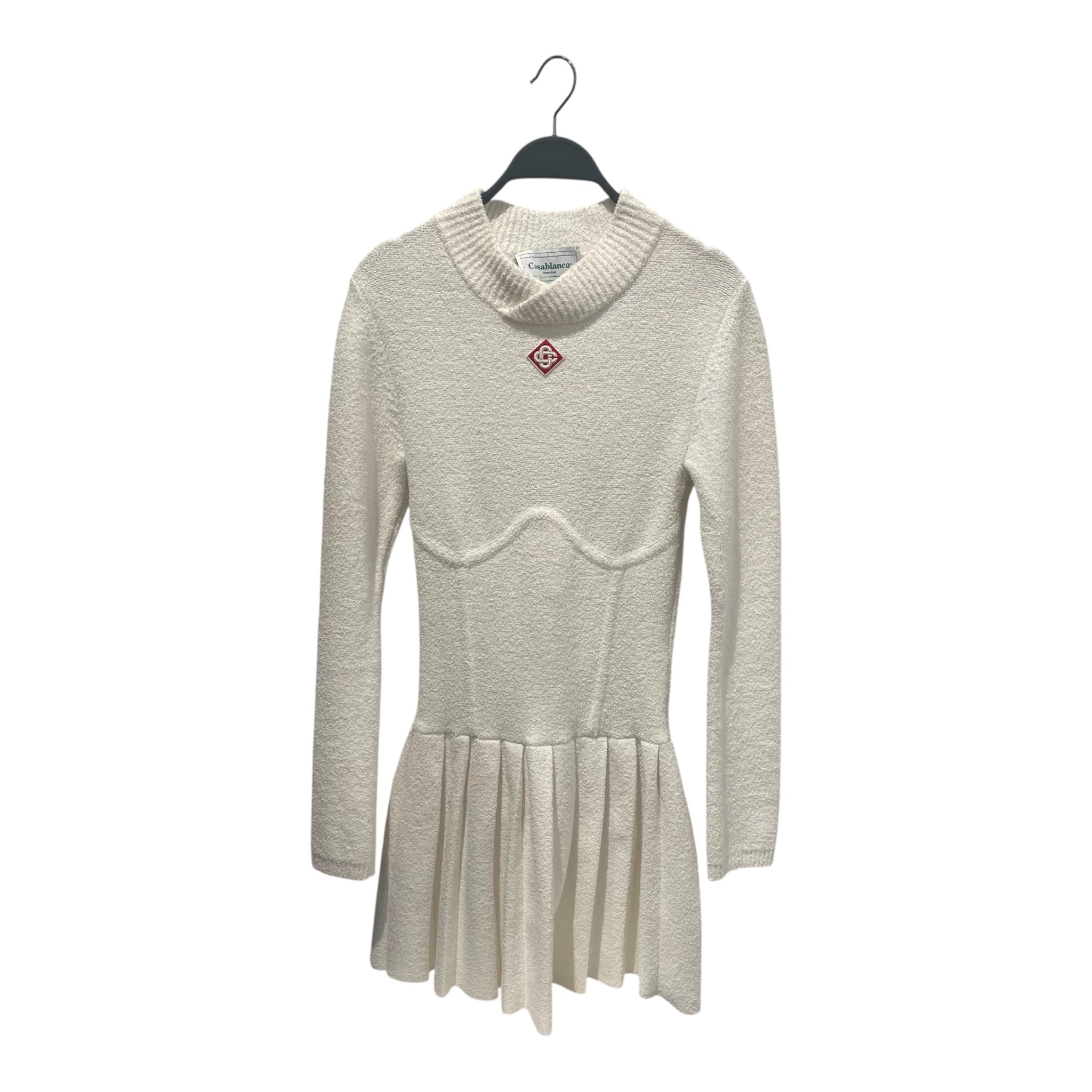 CASABLANCA/LS Dress/S/Cotton/WHT/BOUCLE CORSET PLEAT view 1
