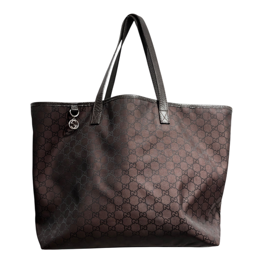 GUCCI/Tote Bag/Monogram/Cotton/BRW/LG Monogram Tote Bag w Charm view 1