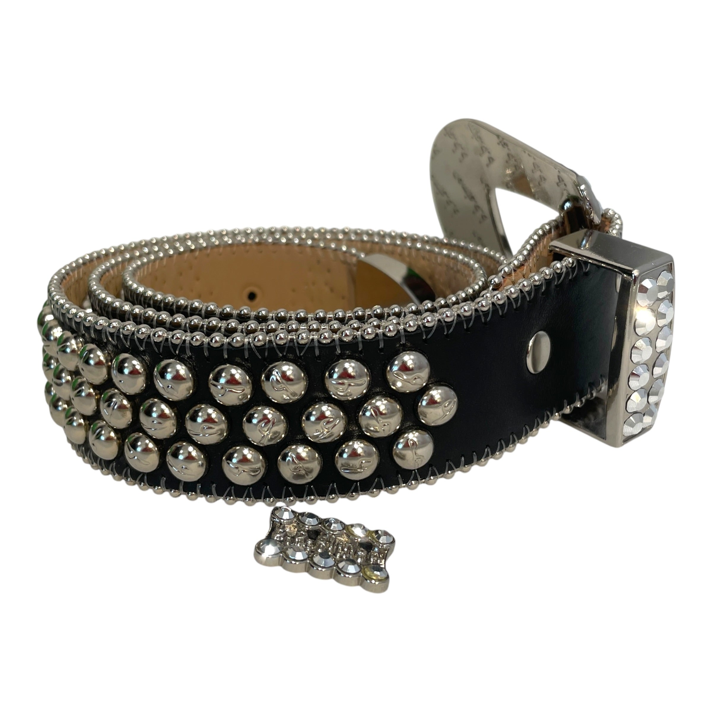 b.b.simon/Belt/All Over Print/Leather/BLK/Studded Western Belt view 2