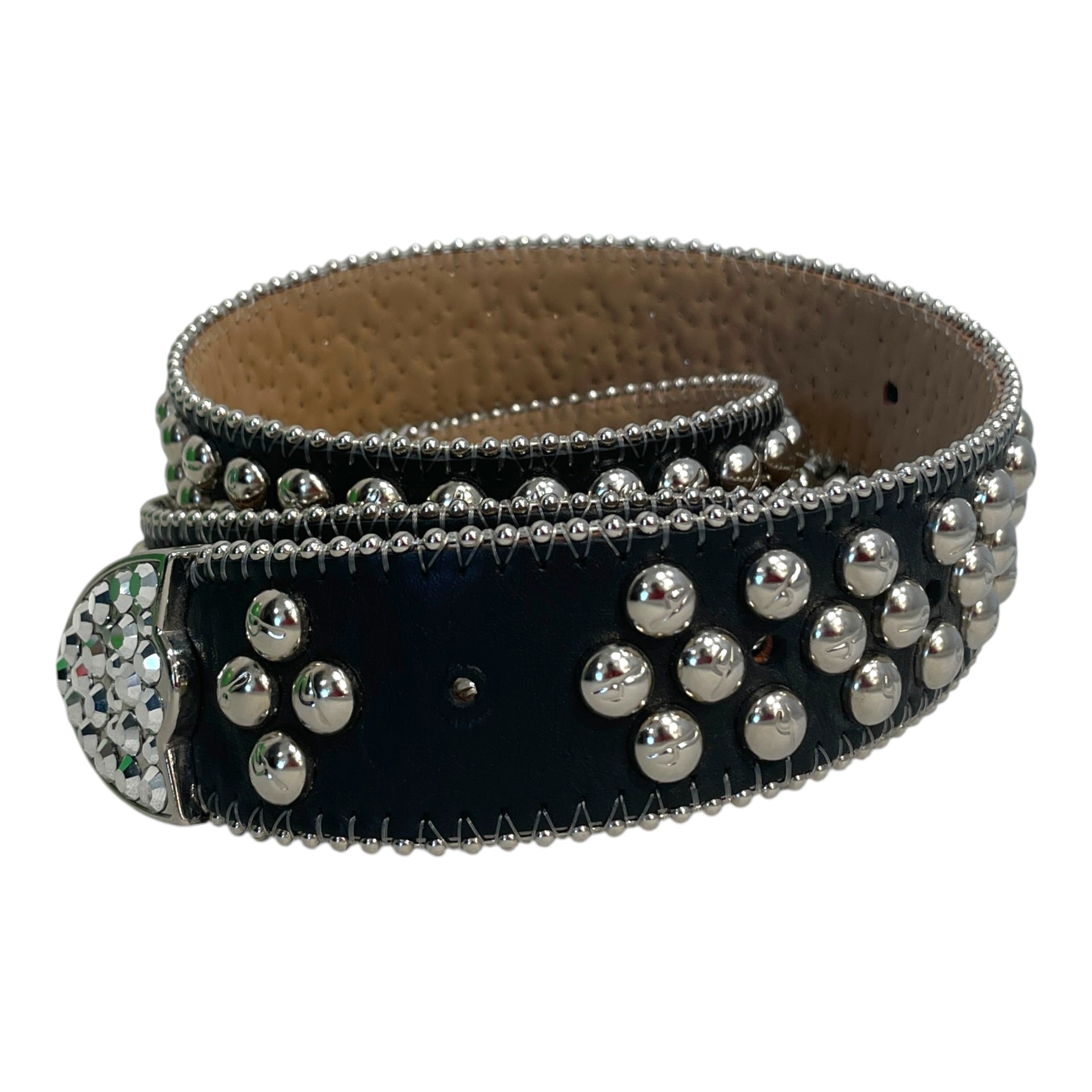 b.b.simon/Belt/All Over Print/Leather/BLK/Studded Western Belt view 4