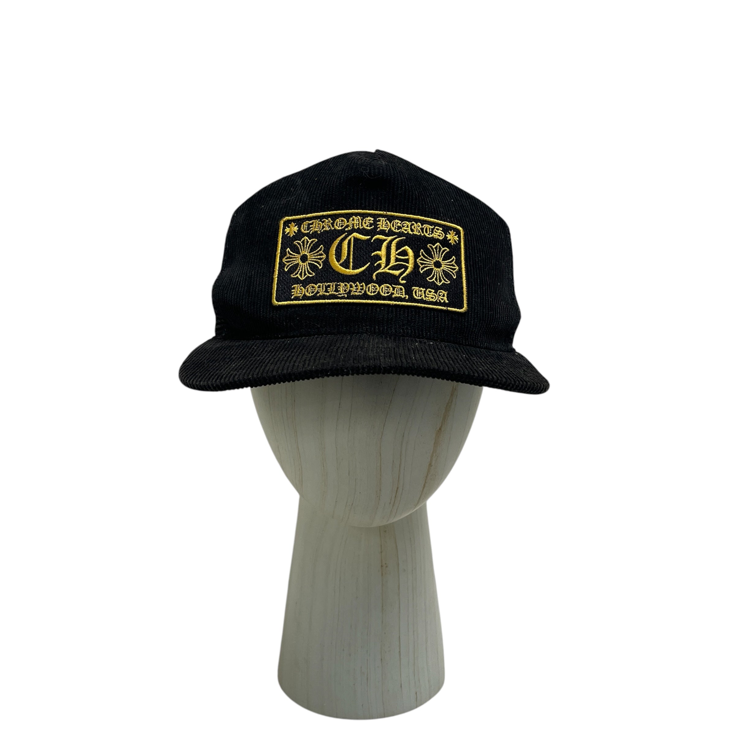 CHROME HEARTS/Cap/OS/Corduroy/BLK/M's/Yellow highlights view 1