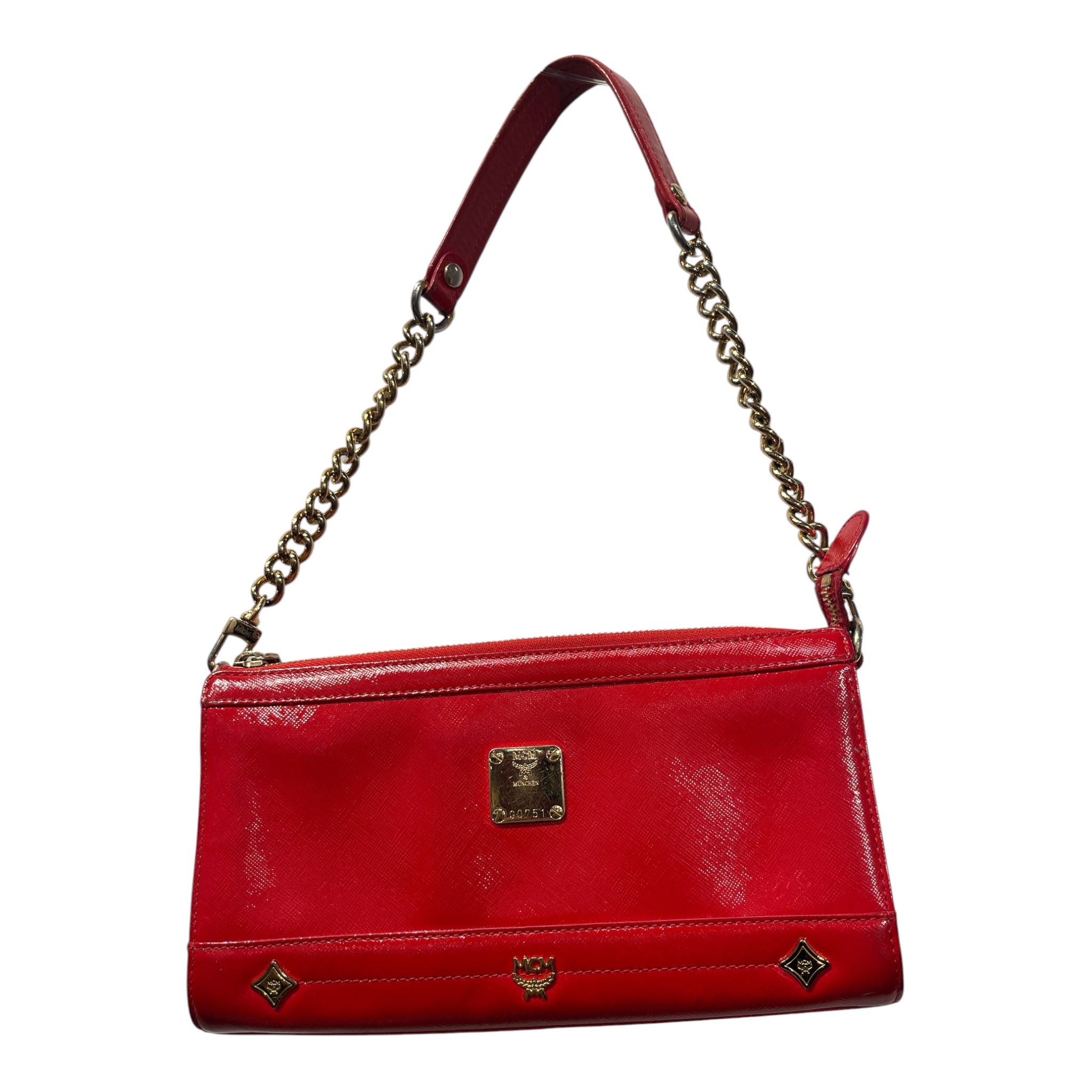 MCM/Hand Bag/Leather/RED/VINTAGE PATENT LEATHER GOLD view 1