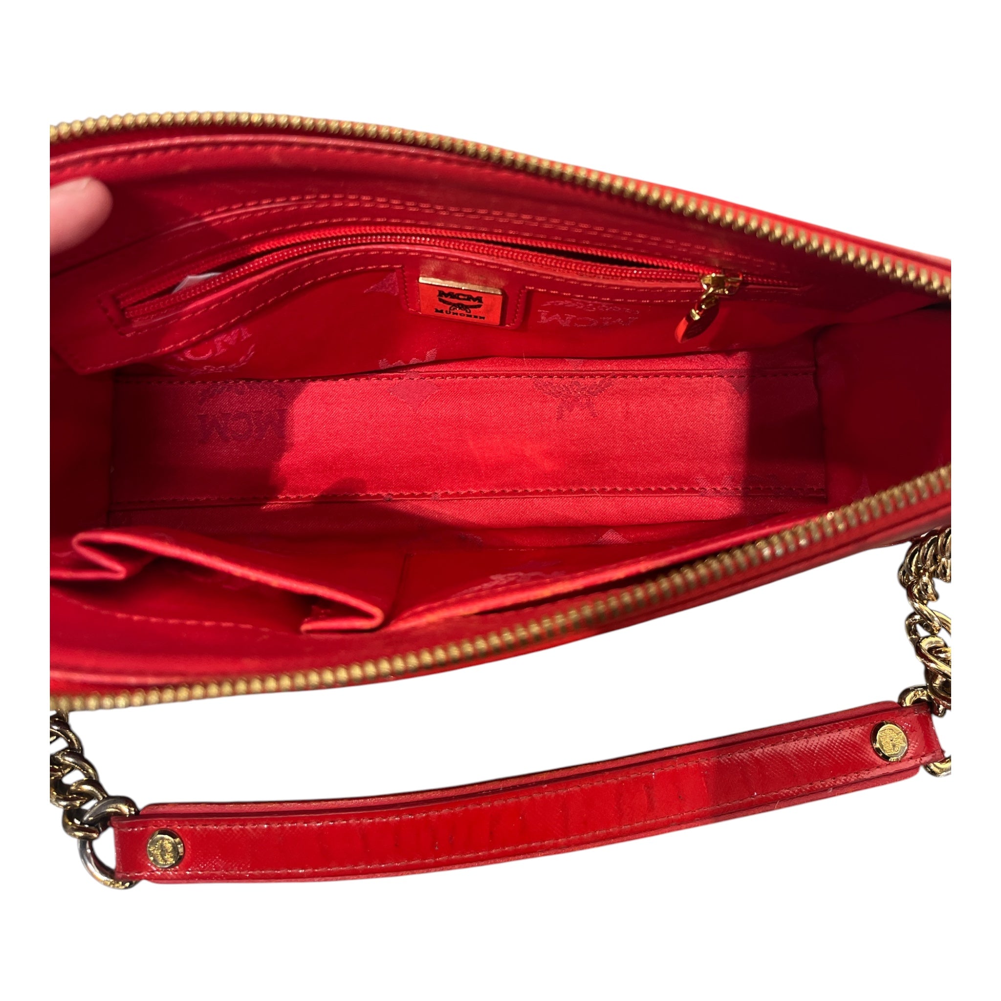 MCM/Hand Bag/Leather/RED/VINTAGE PATENT LEATHER GOLD view 4