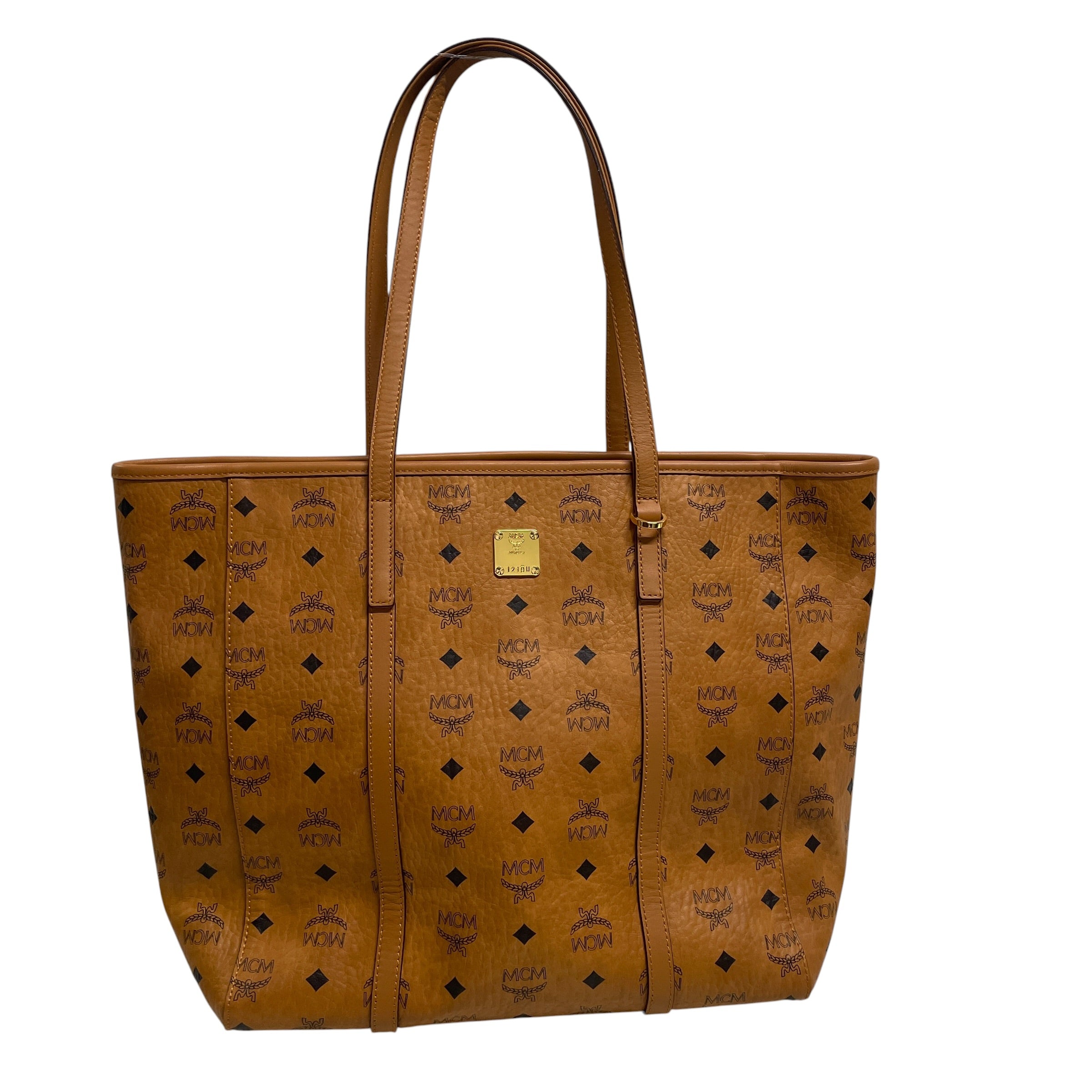 MCM/Tote Bag/Monogram/Leather/CML/BLK MNOGRM/ GLD HARDWARE/ TOTE view 1