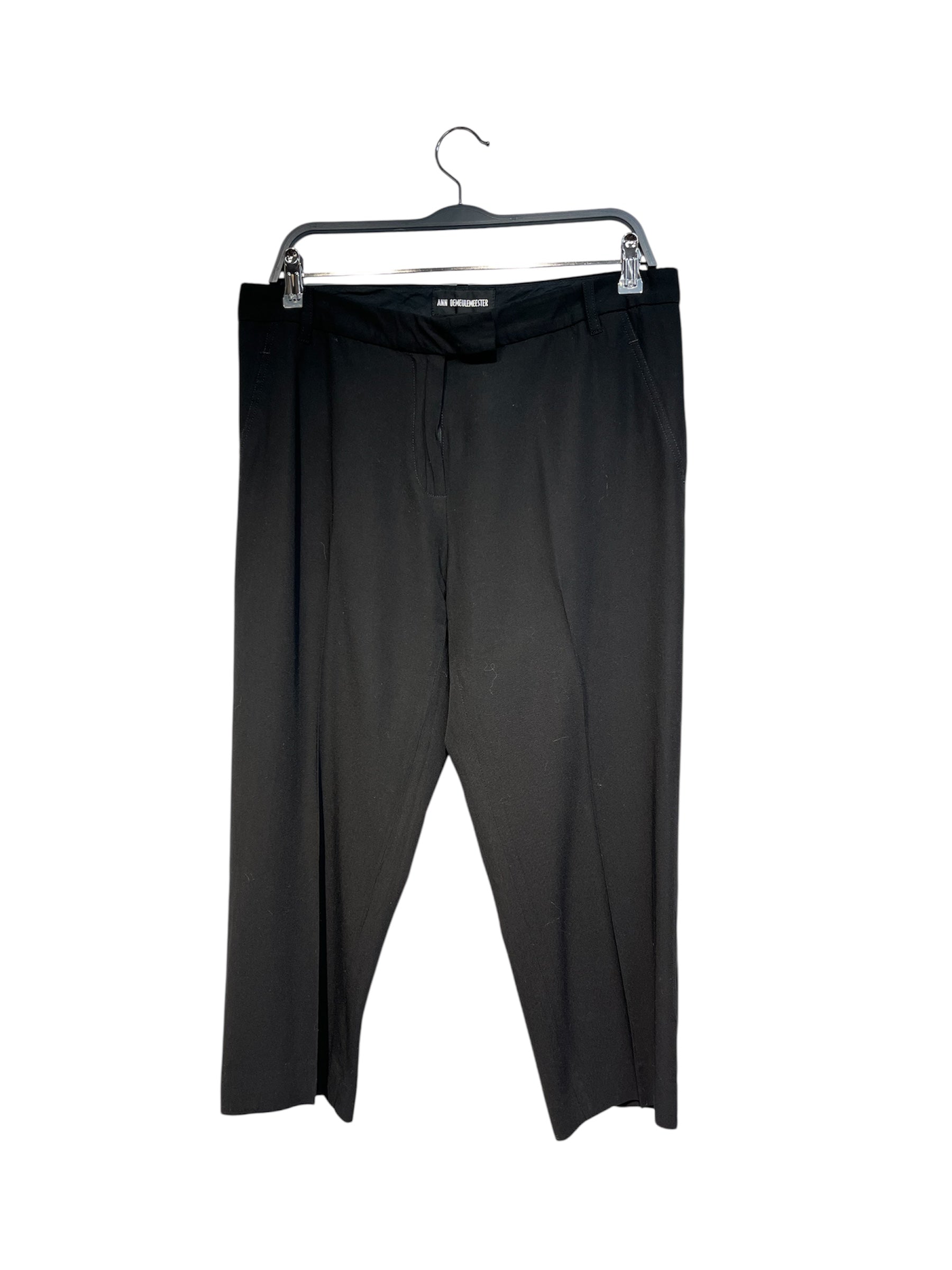 ANN DEMEULEMEESTER/Cropped Pants/42/Cotton/BLK/ view 1