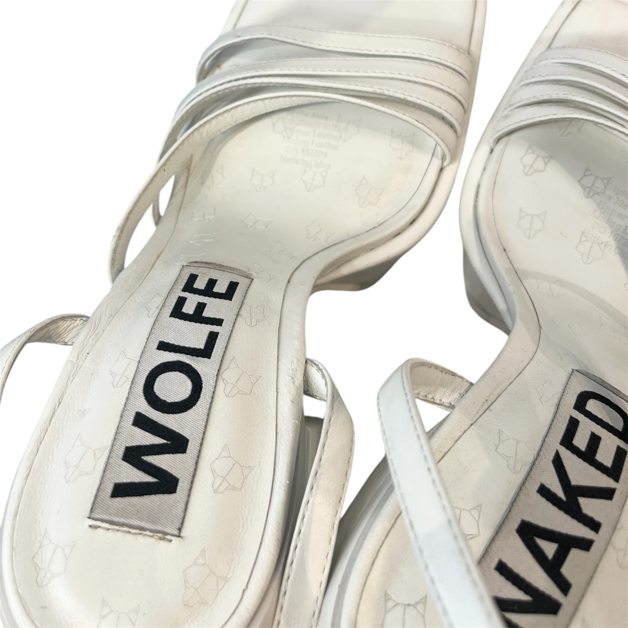 NAKED WOLFE/Heels/EU 39/Leather/WHT/CHUNKY HEEL/STRAPPY view 3