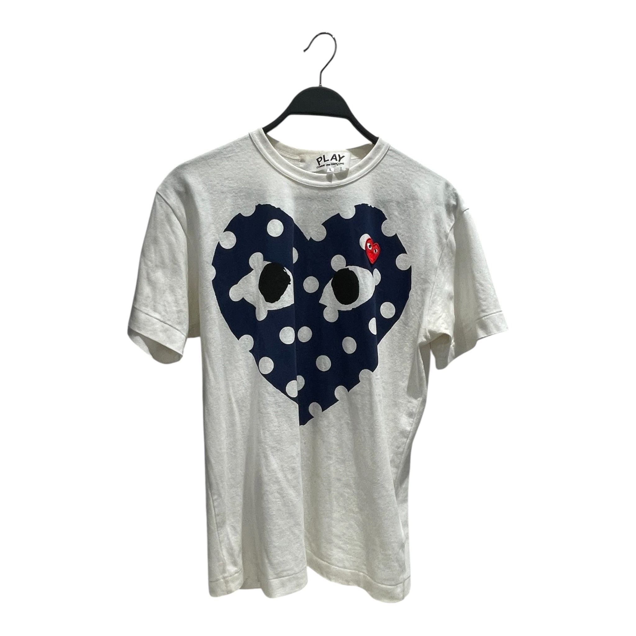 COMME des GARCONS/T-Shirt/L/Cotton/WHT/Polka Dot Heart Mini Red Heart view 1
